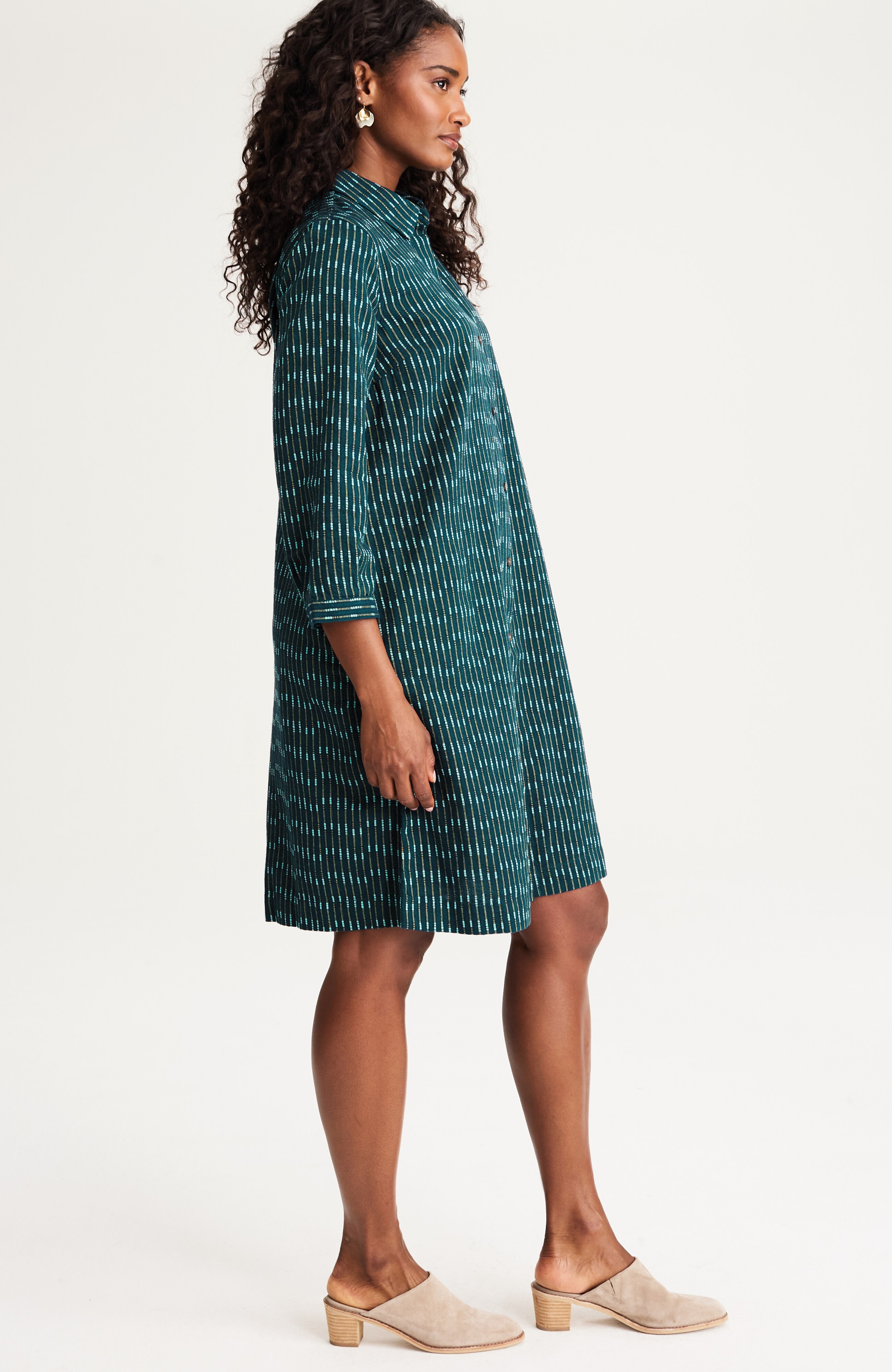 PURE JILL DOBBY-TEXTURED SHIRTDRESS | JJill