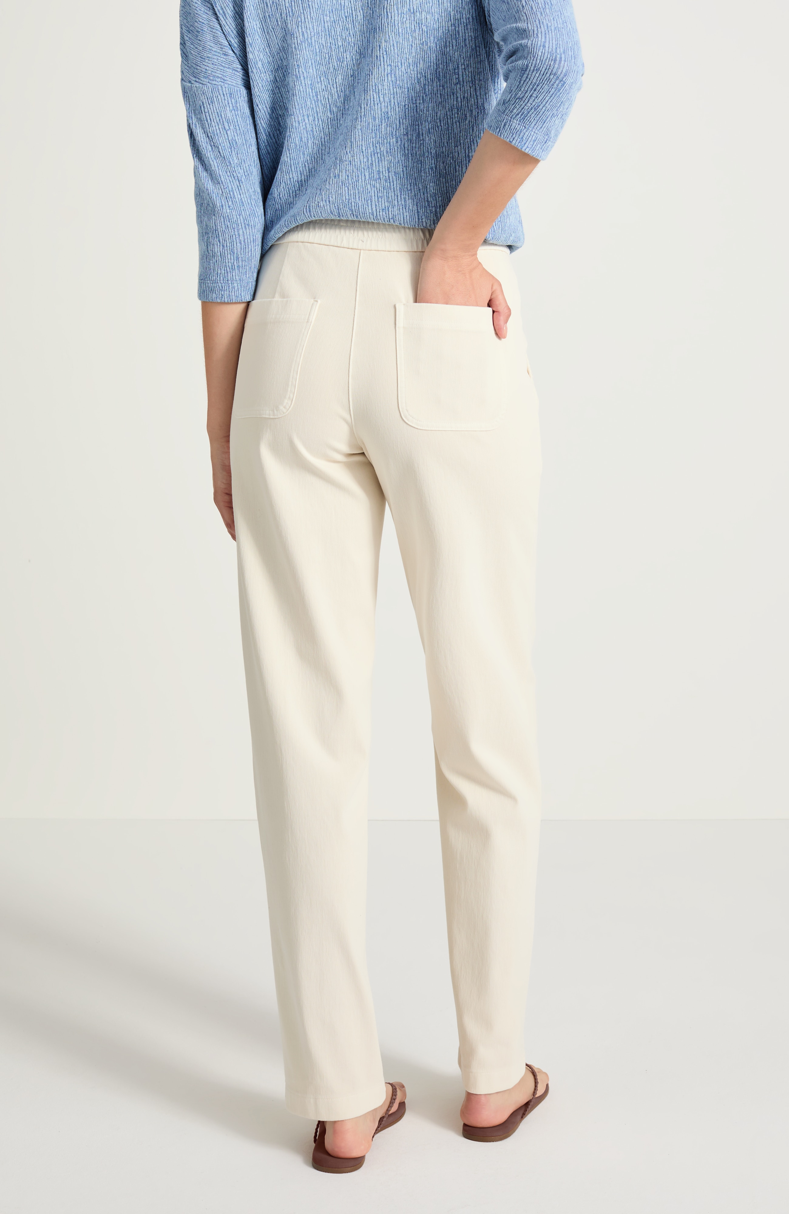 pure jill garment-dyed patch-pocket pants