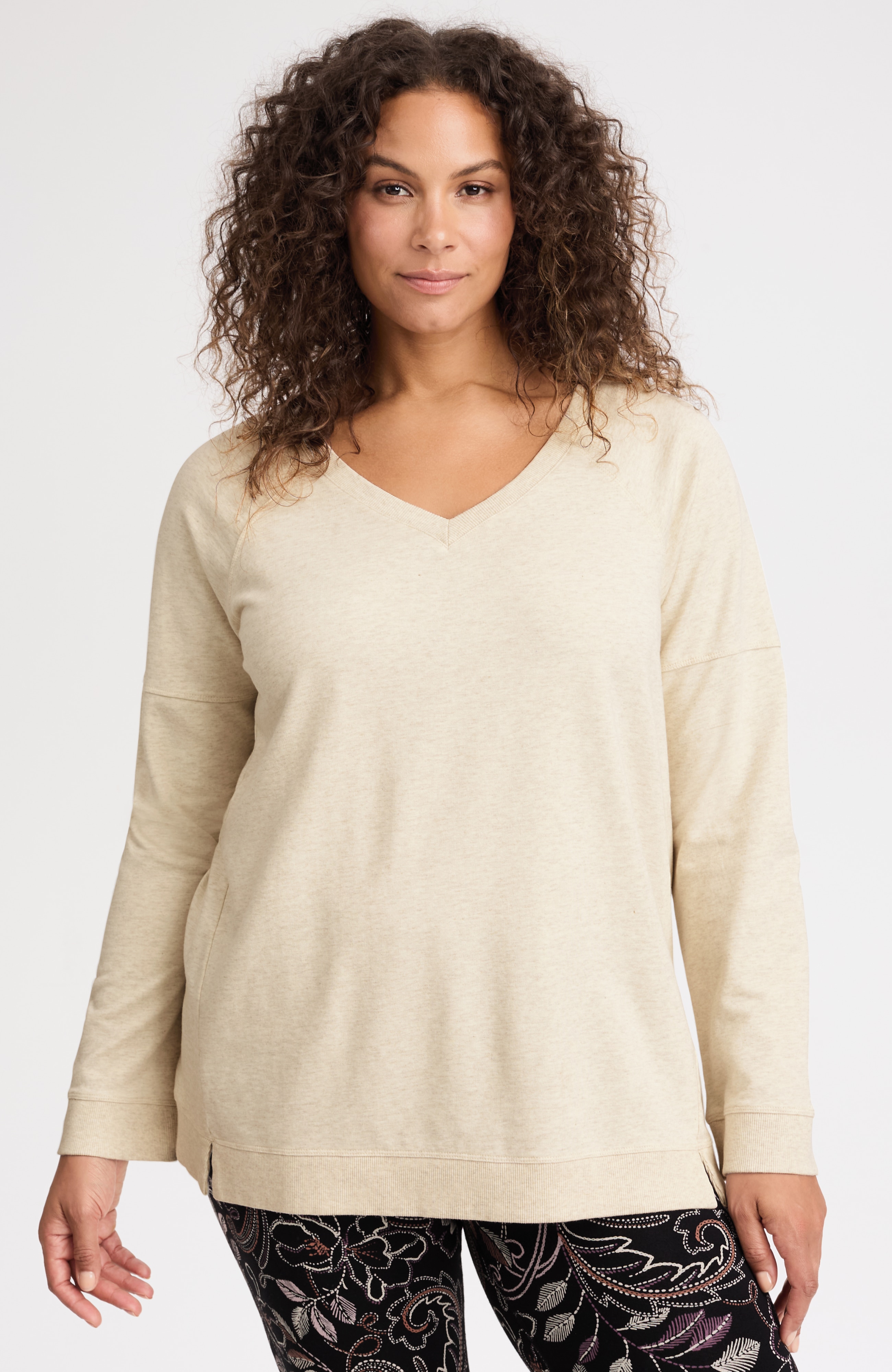 FIT FRENCH TERRY SEAMED PULLOVER | JJill