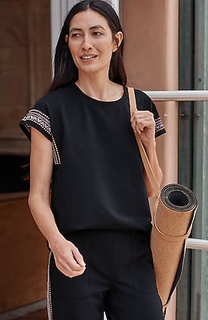 Image for Fit French Terry Embroidered Top