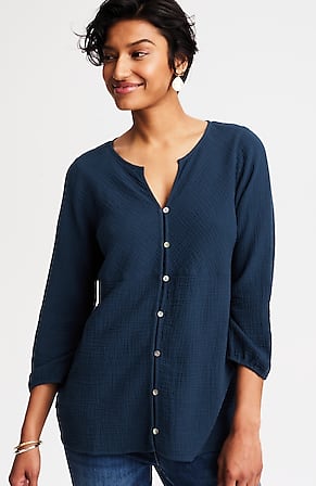 Image for Cotton-Gauze Bias-Cut Top