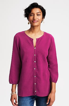 Image for Cotton-Gauze Bias-Cut Top