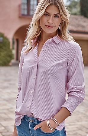 Image for Smocked-Sleeves Poplin Tunic