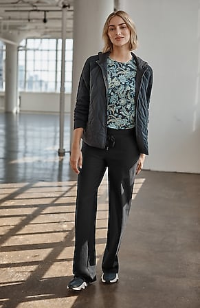 Image for Fit Stretch-Knit Wide-Leg Pants