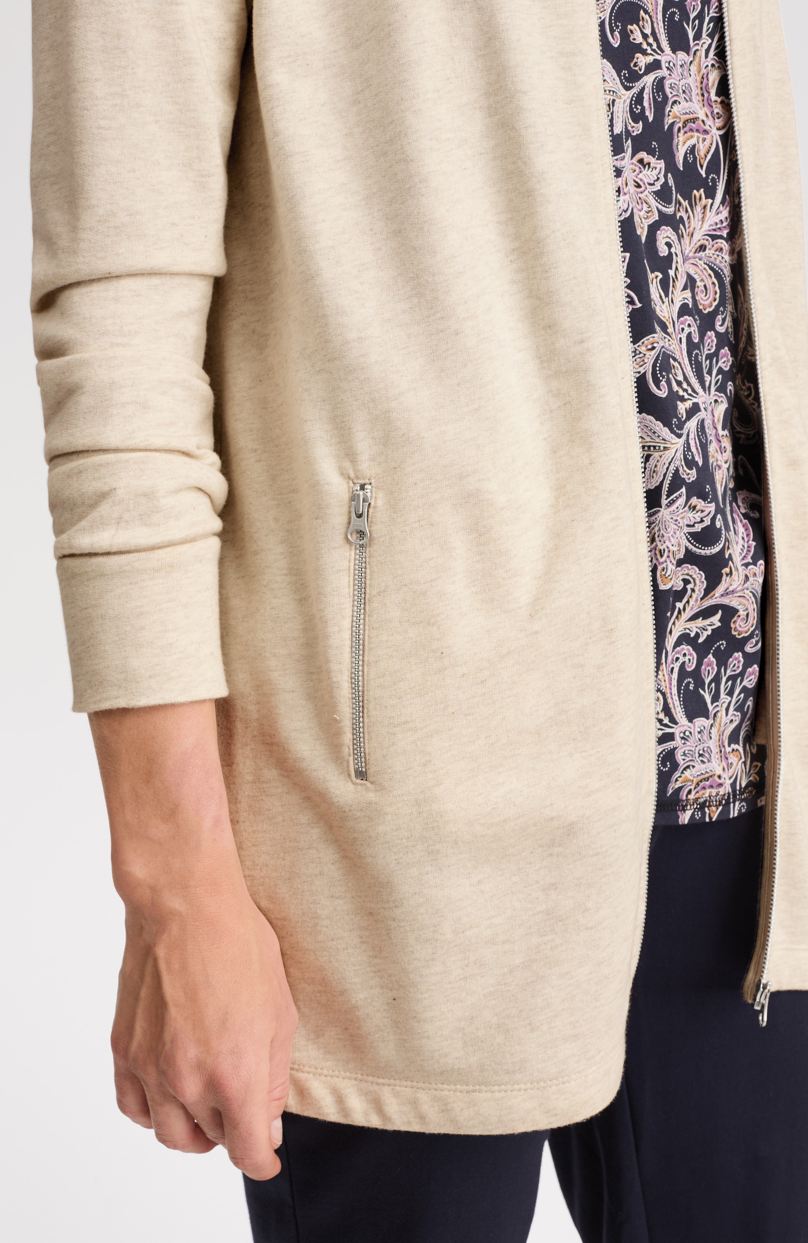 fit french terry zip-up jacket