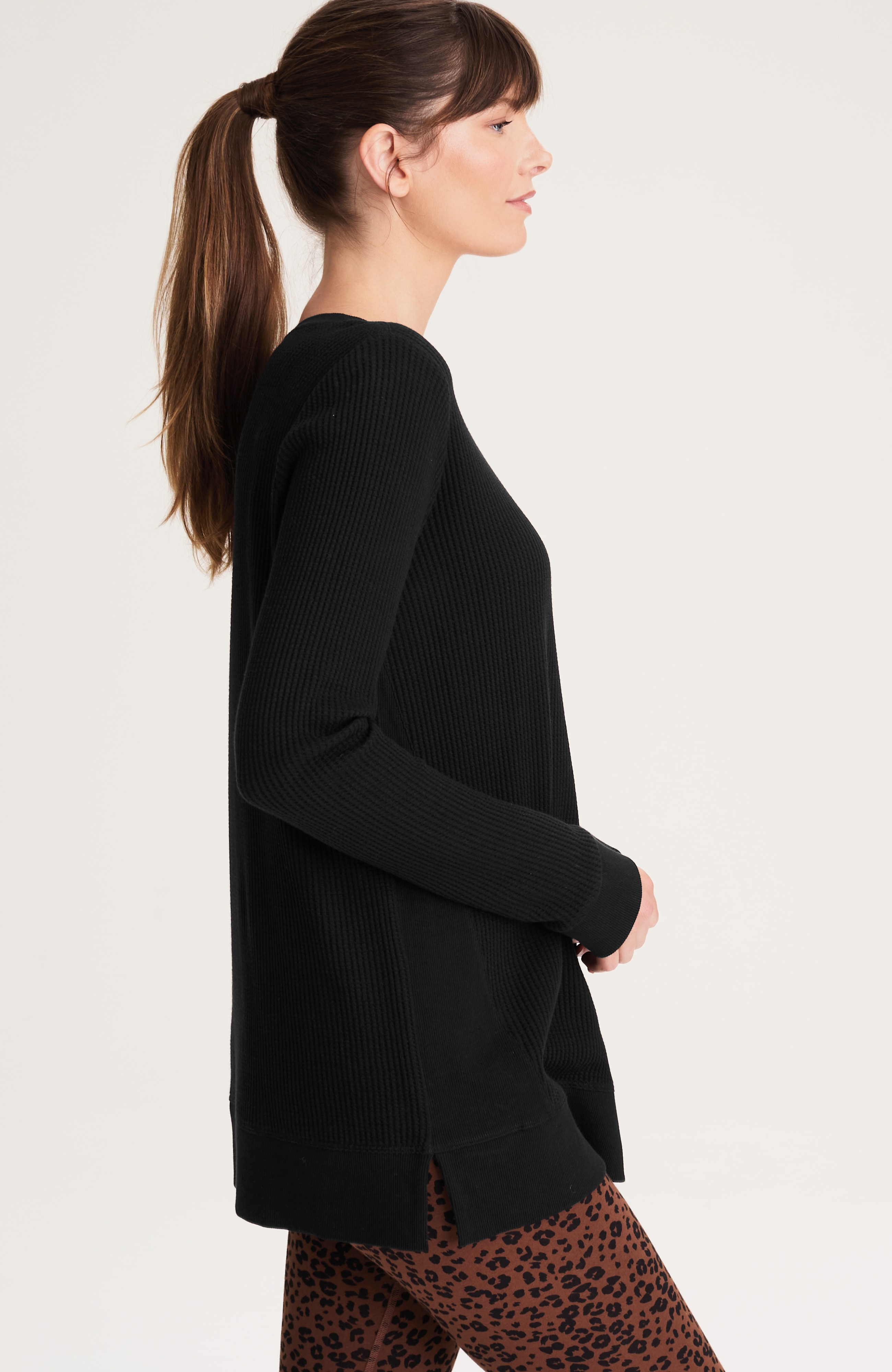 fit waffle-textured tunic