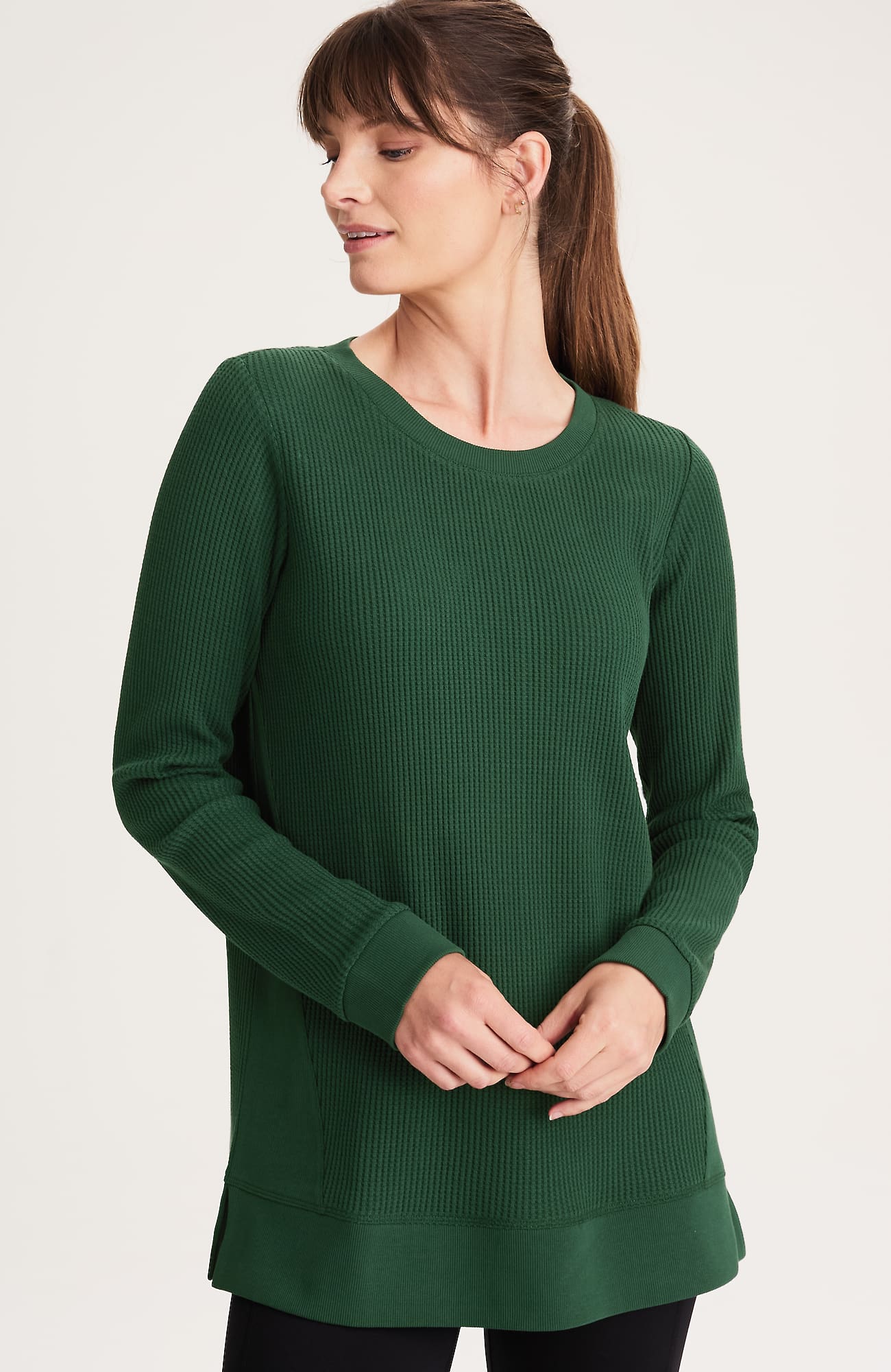 Jjill J.jill Fit Waffle-textured Tunic In Green