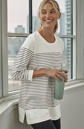 Image for Fit French Terry Striped Tunic