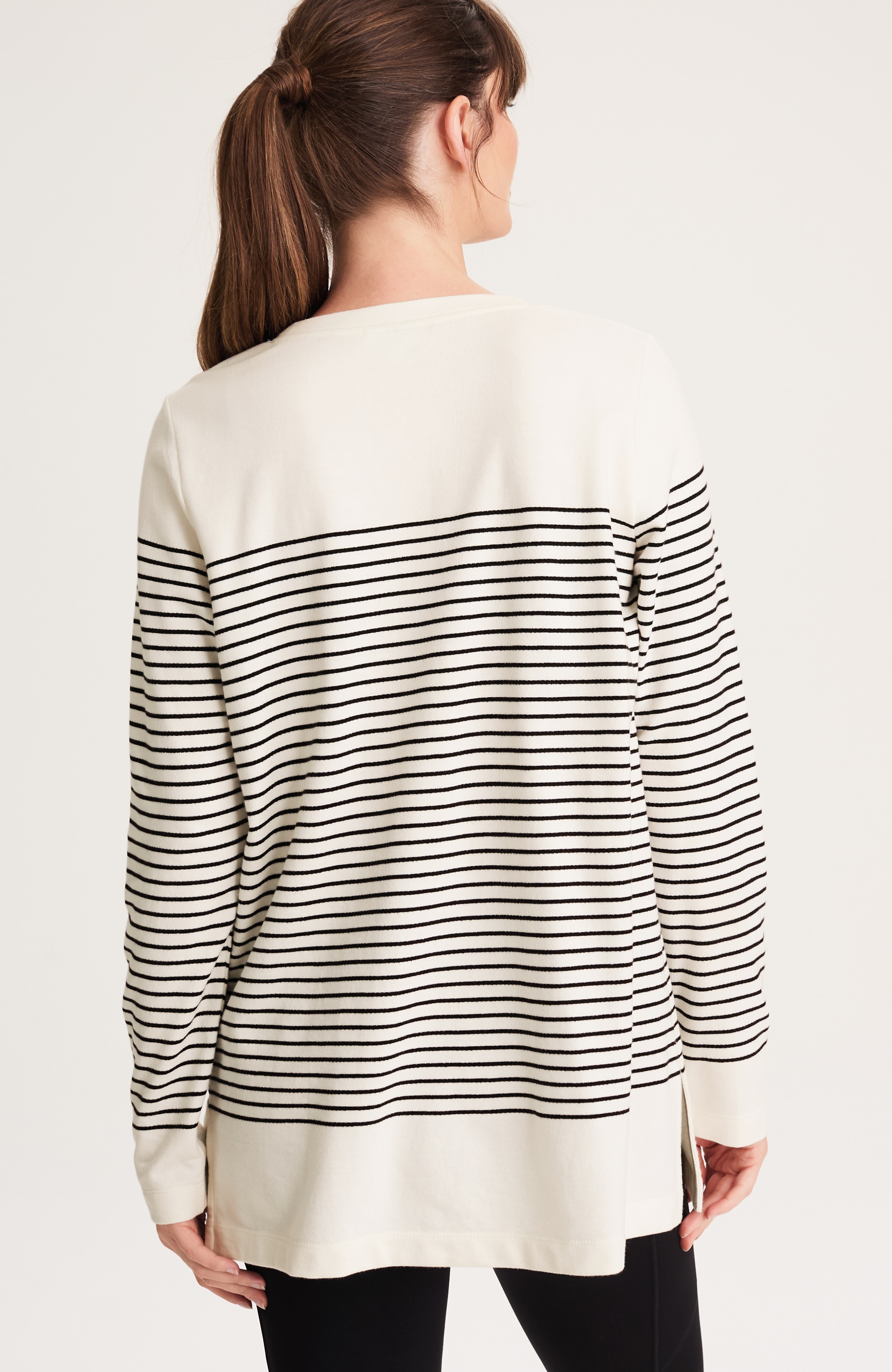 fit french terry striped tunic