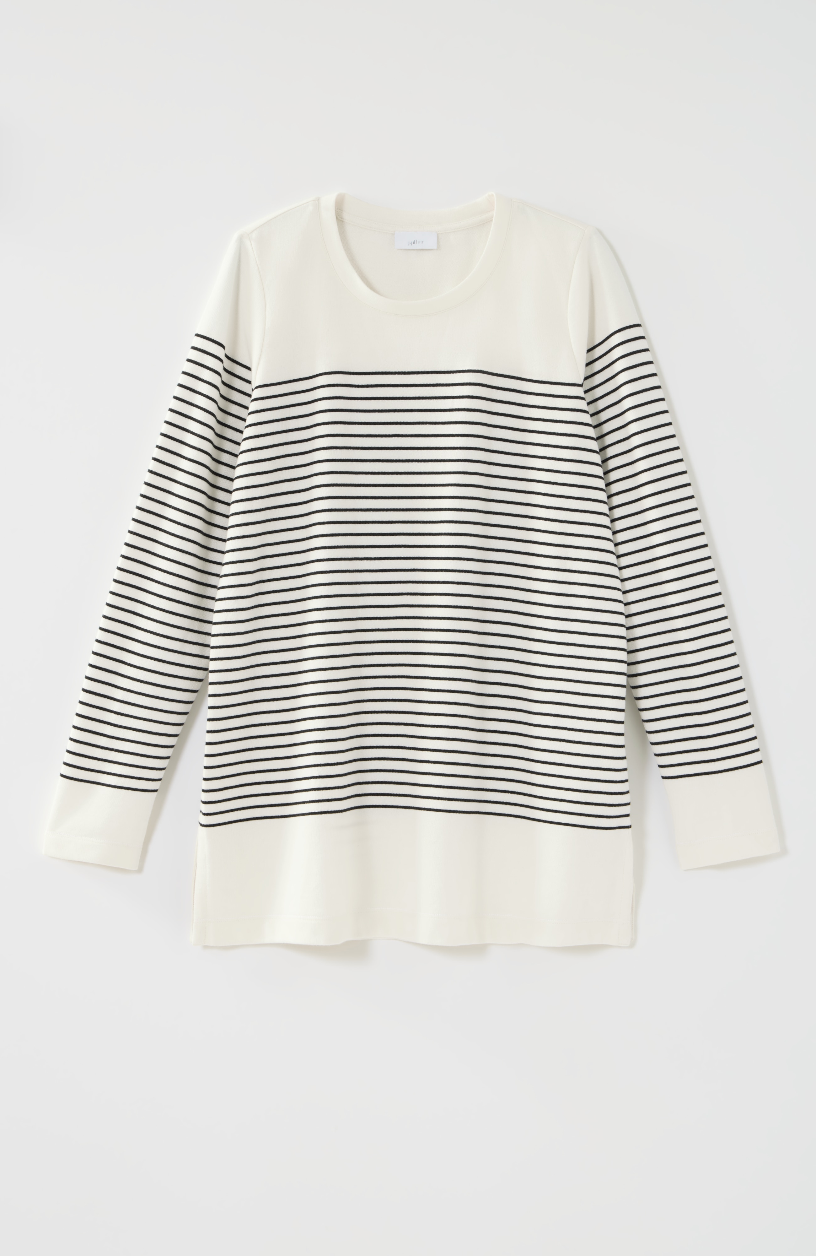 fit french terry striped tunic