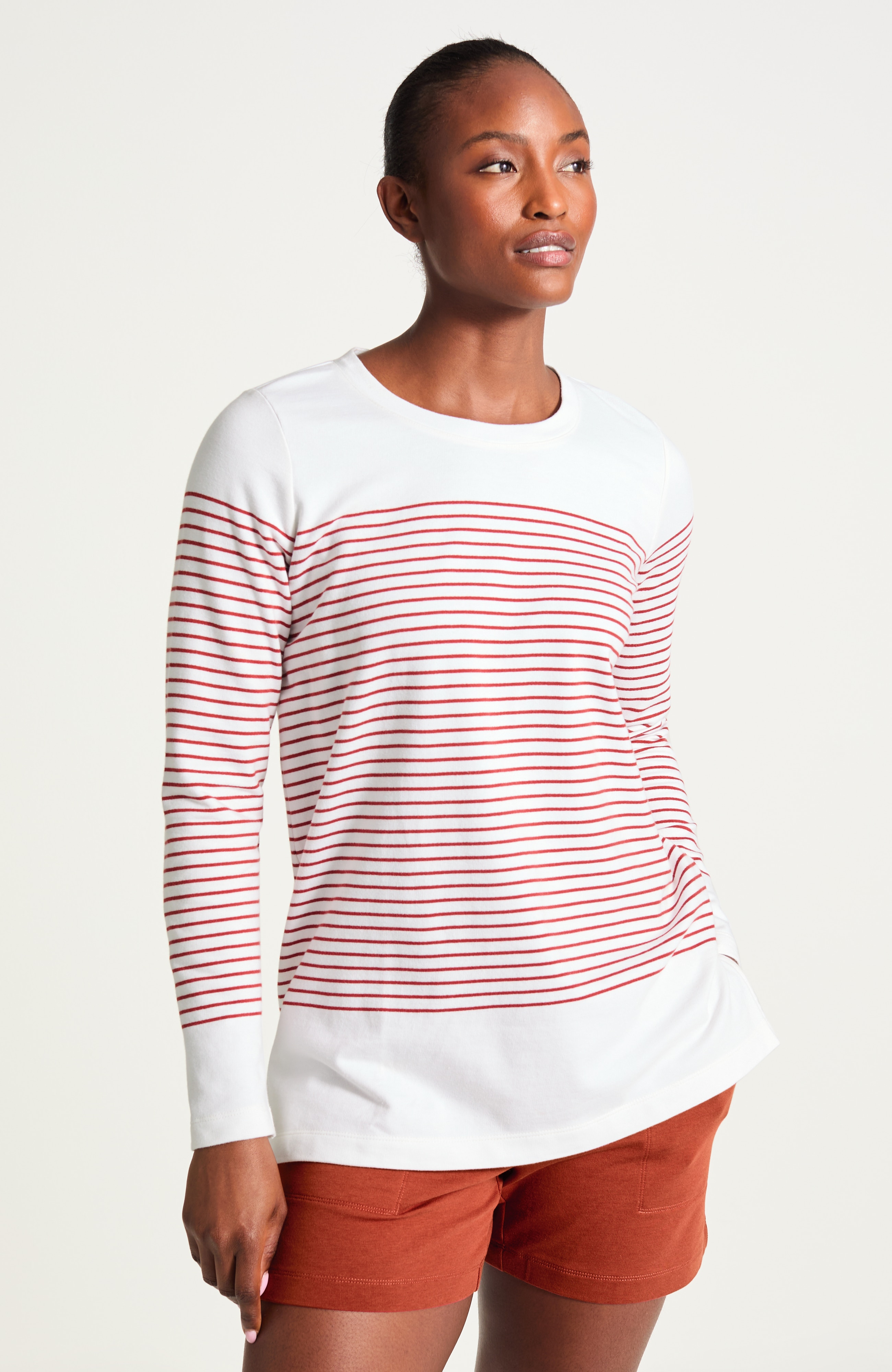fit french terry striped tunic