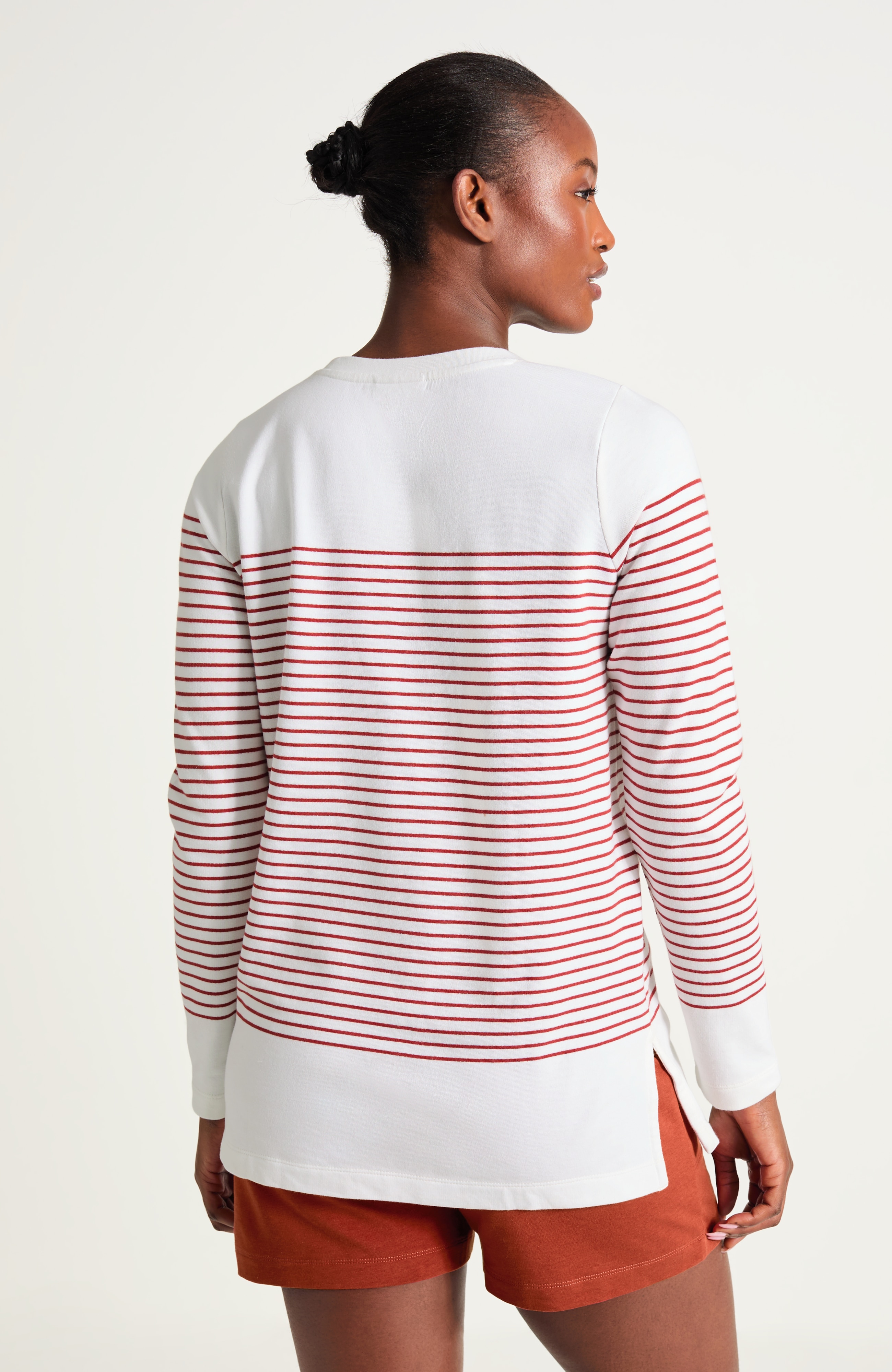 fit french terry striped tunic
