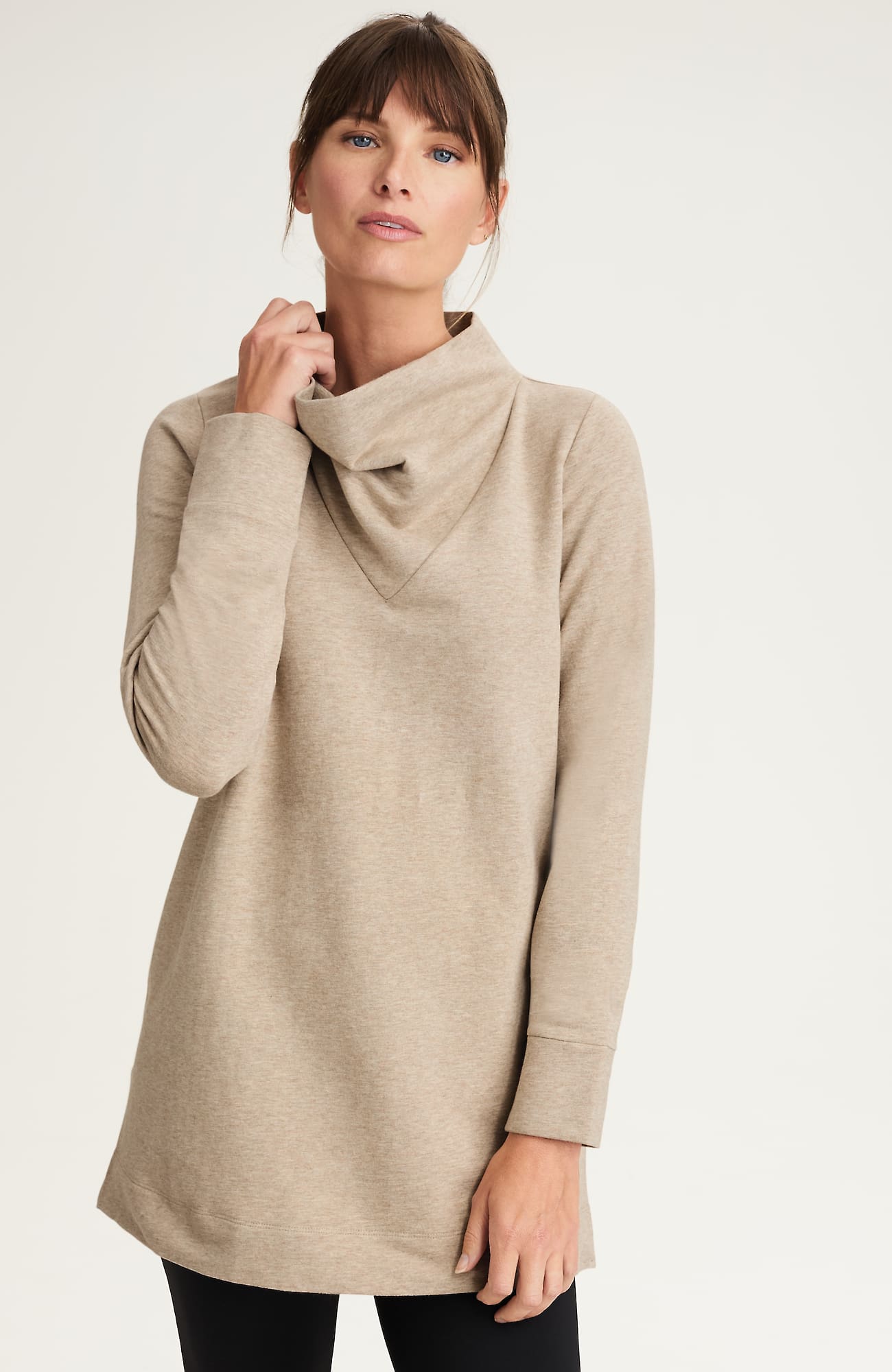 Jjill J.jill Fit Fleece Draped-neck Tunic