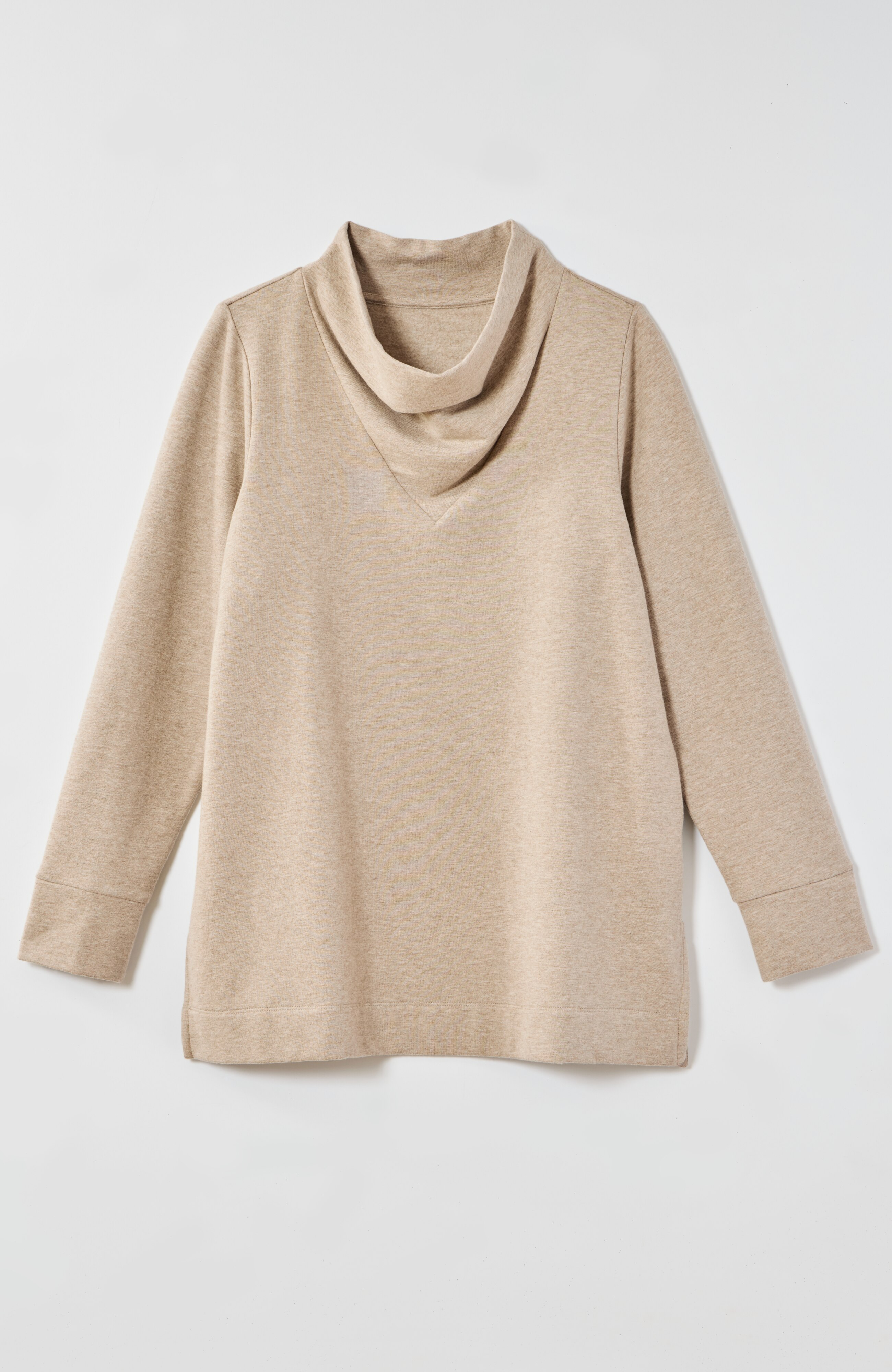 fit fleece draped-neck tunic