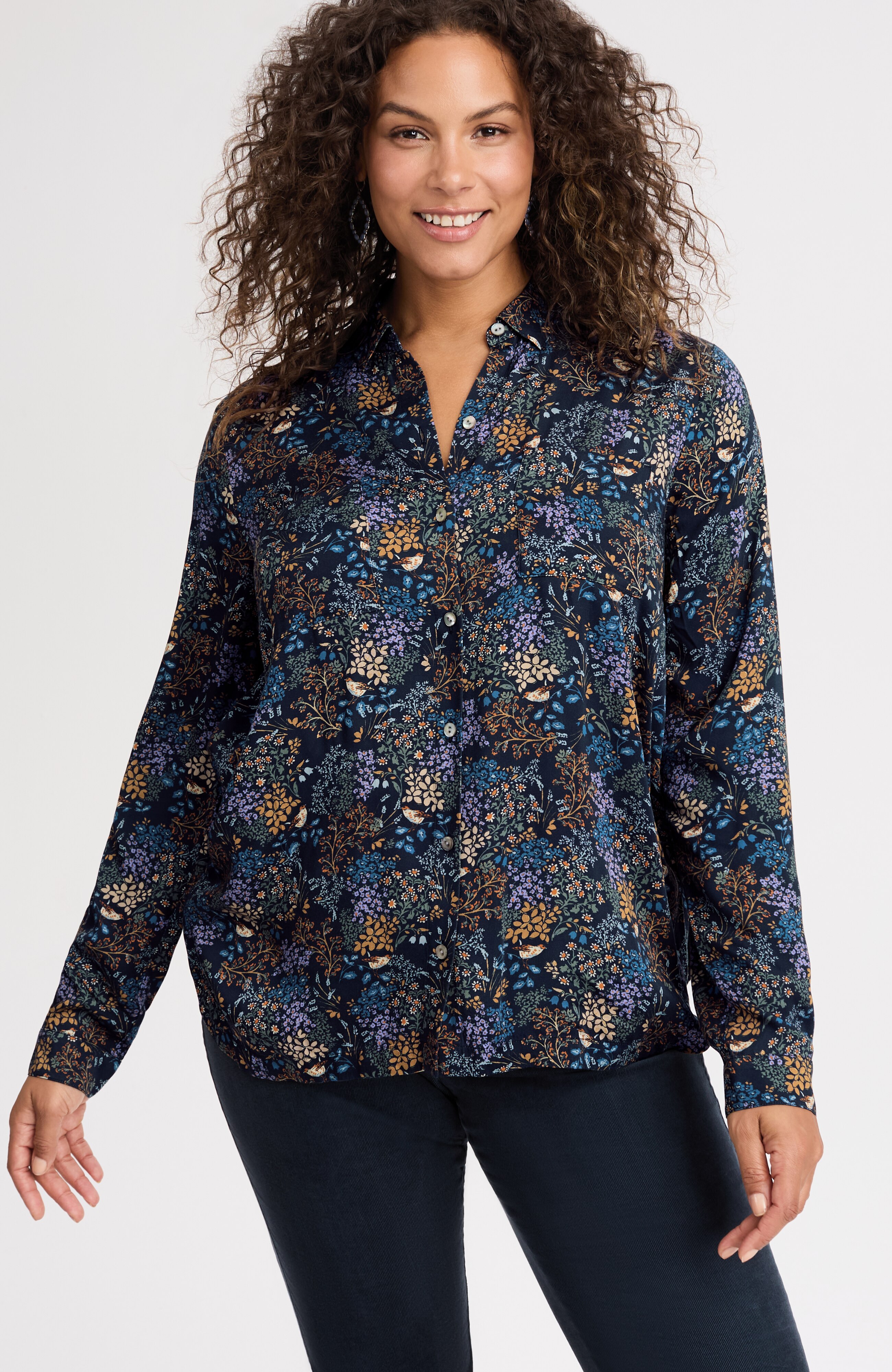 Soft-Luxe Button-Front Shirt | JJill