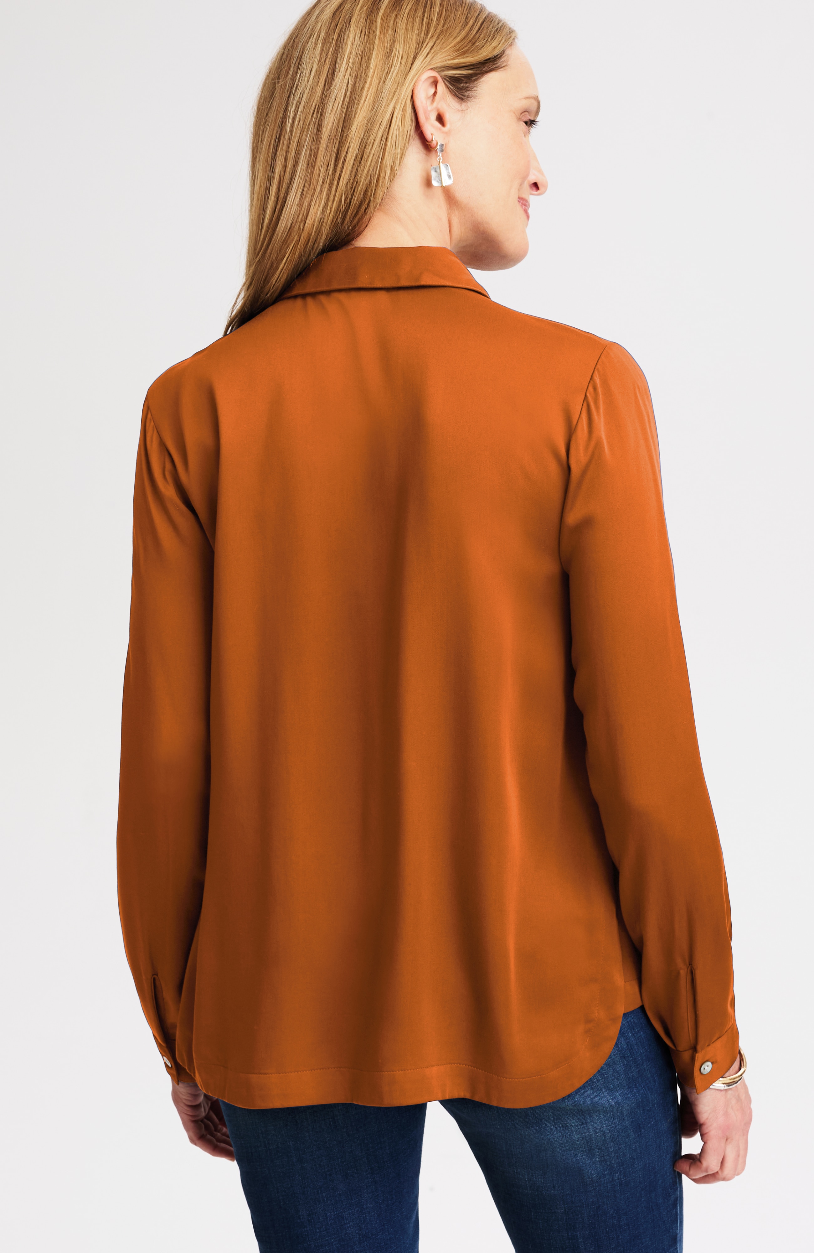 soft-luxe button-front shirt