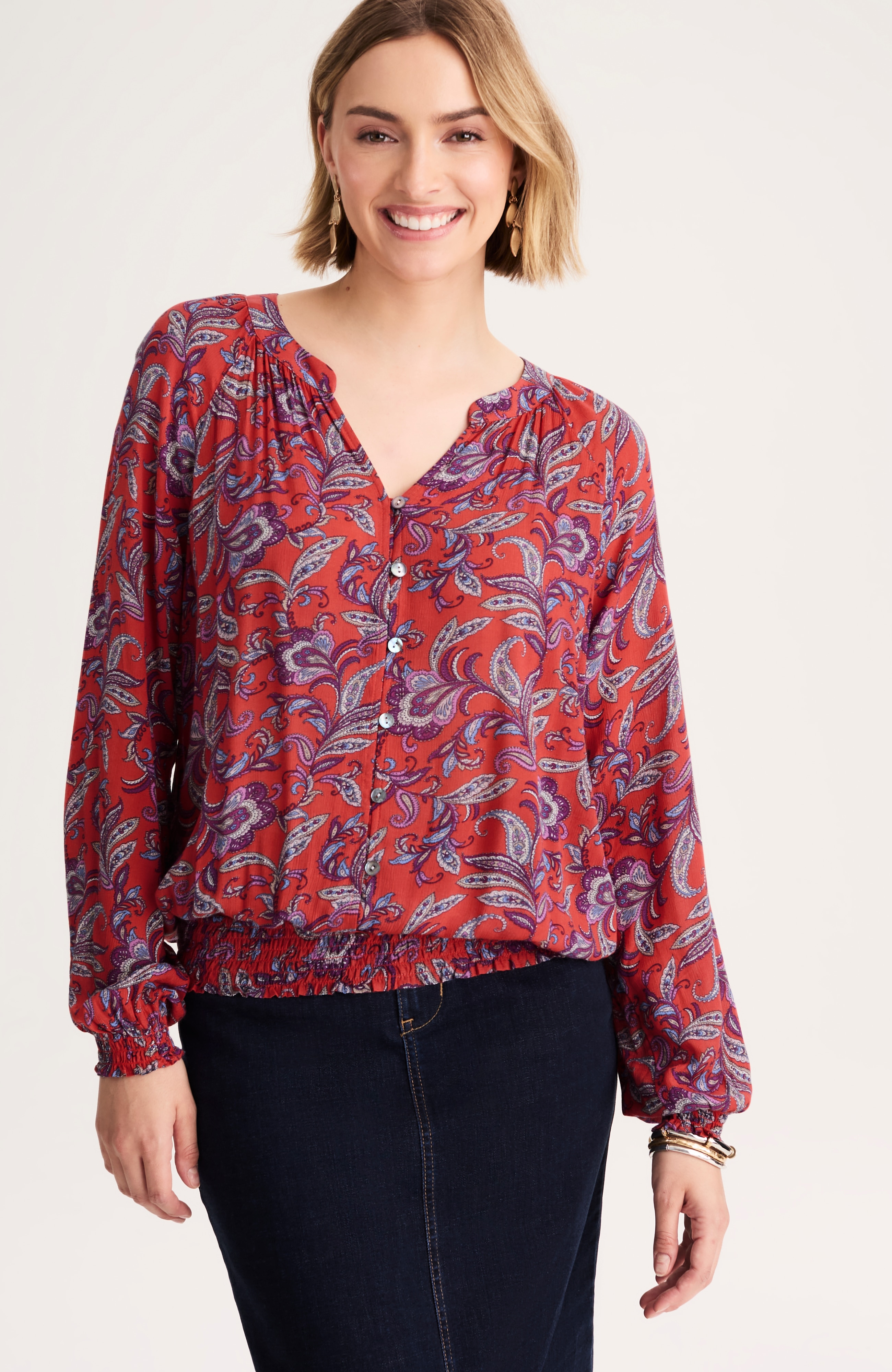 smocked blouse