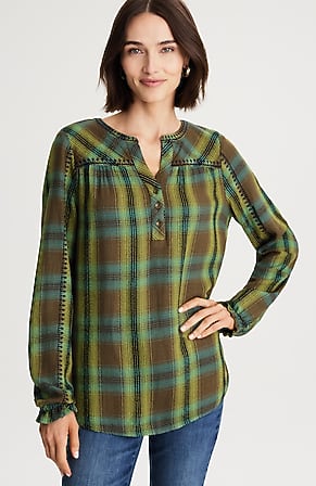 Image for Embroidered Plaid Popover