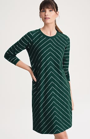 Image for Fit French Terry Mitered-Stripe Dress