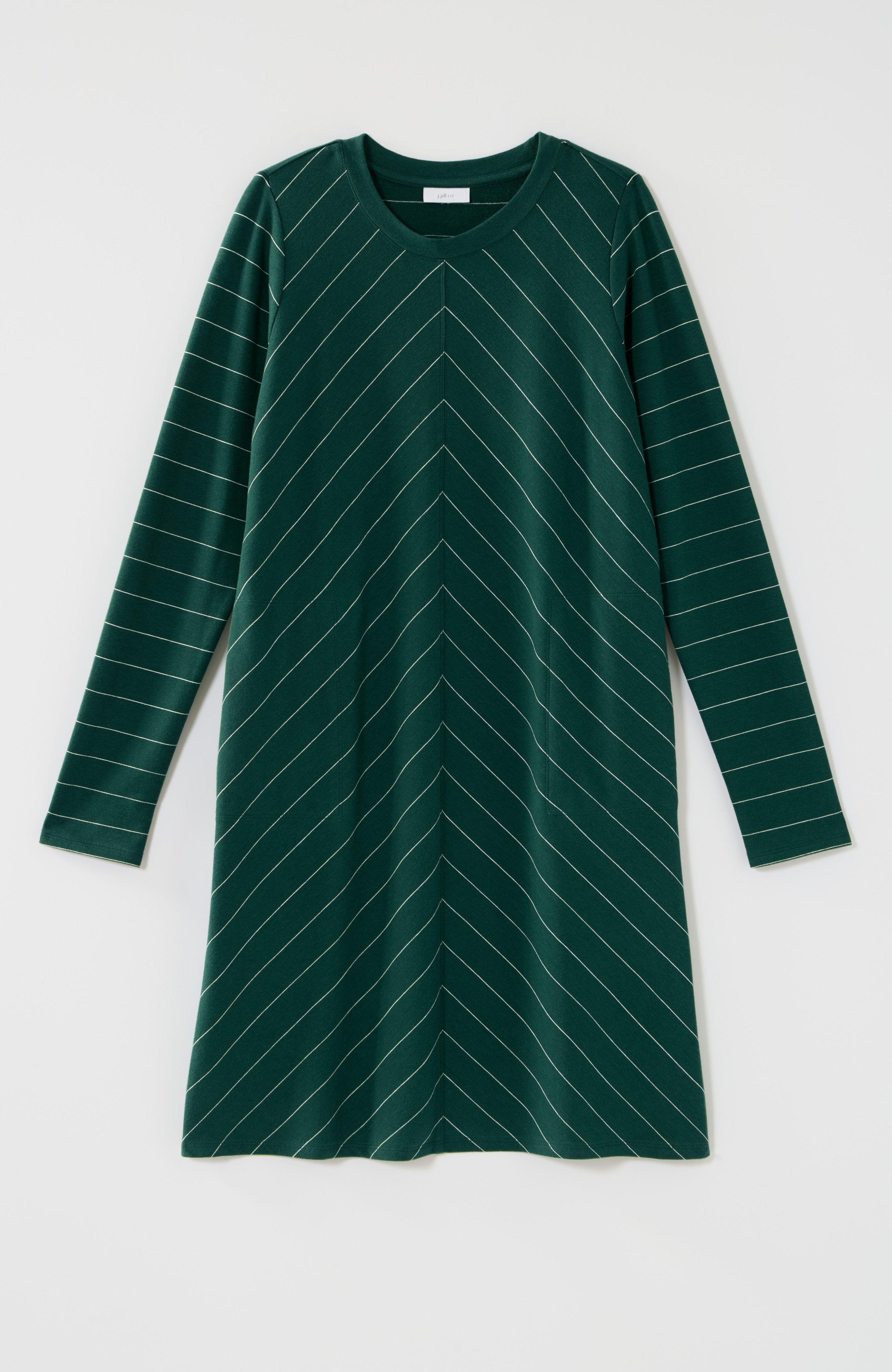 fit french terry mitered-stripe dress