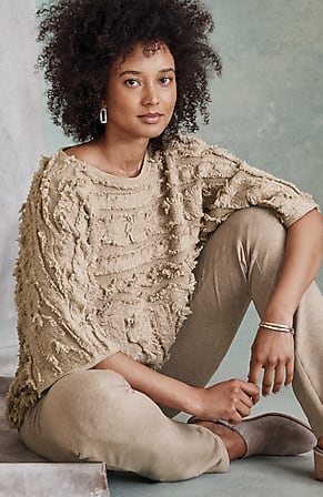 Image for Pure Jill Fringed Jacquard Sweater