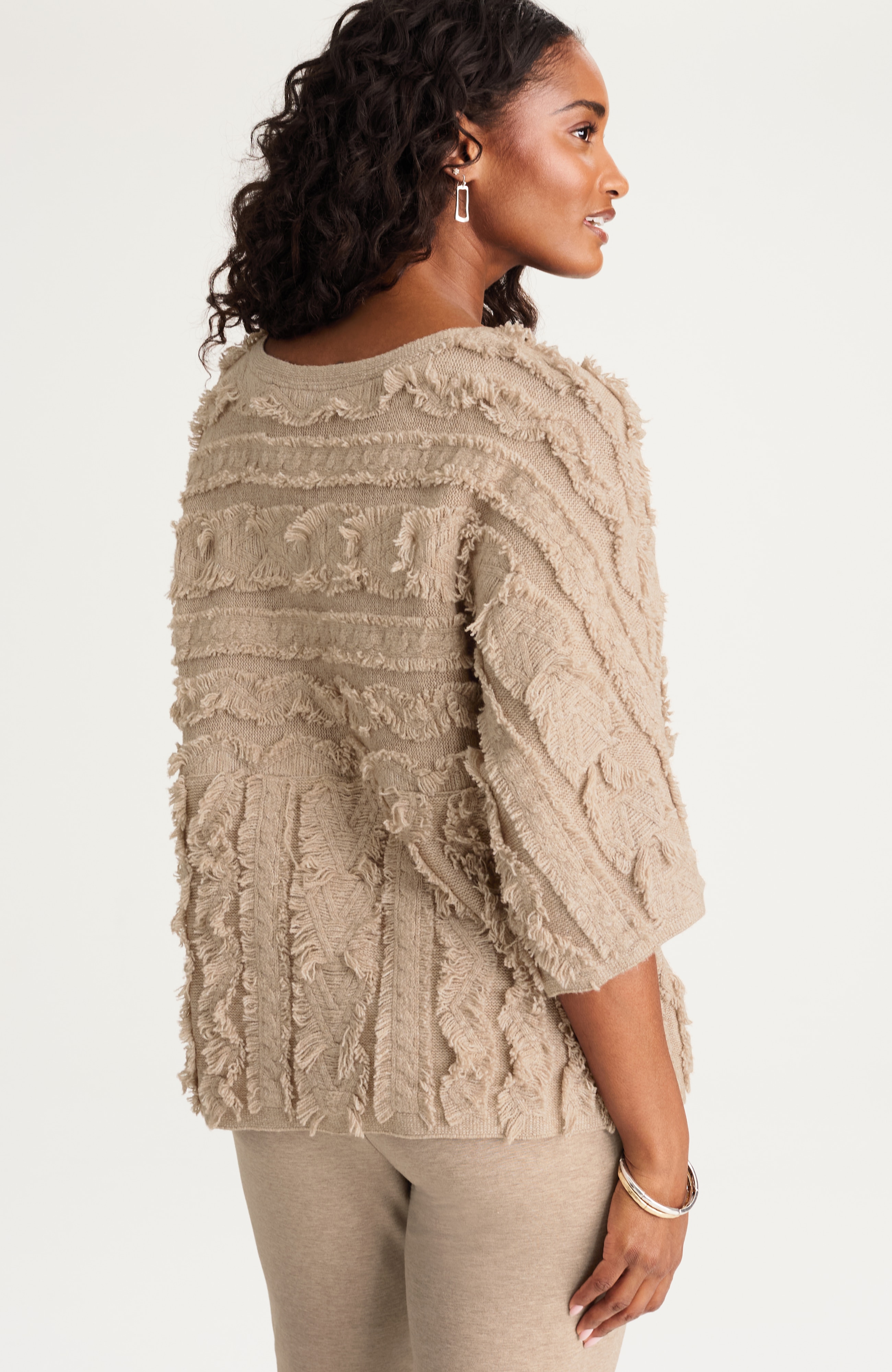 Pure Jill Fringed Jacquard Sweater | JJill