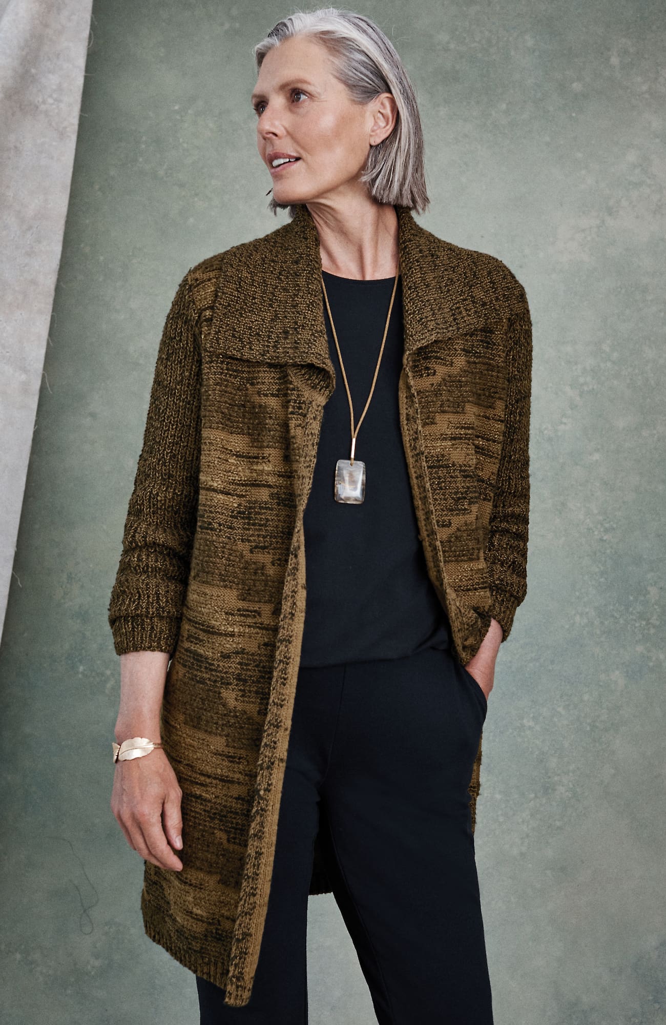 Jjill J.jill Pure Jill Rib-textured Intarsia Cardi