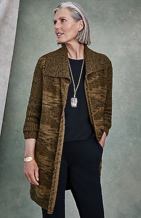 Image for Pure Jill Rib-Textured Intarsia Cardi