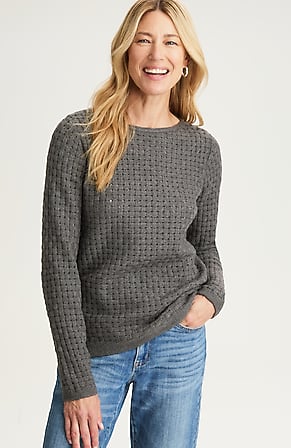 Image for Textured-Stitch Pullover Sweater