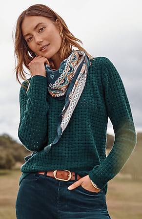 Image for Textured-Stitch Pullover Sweater