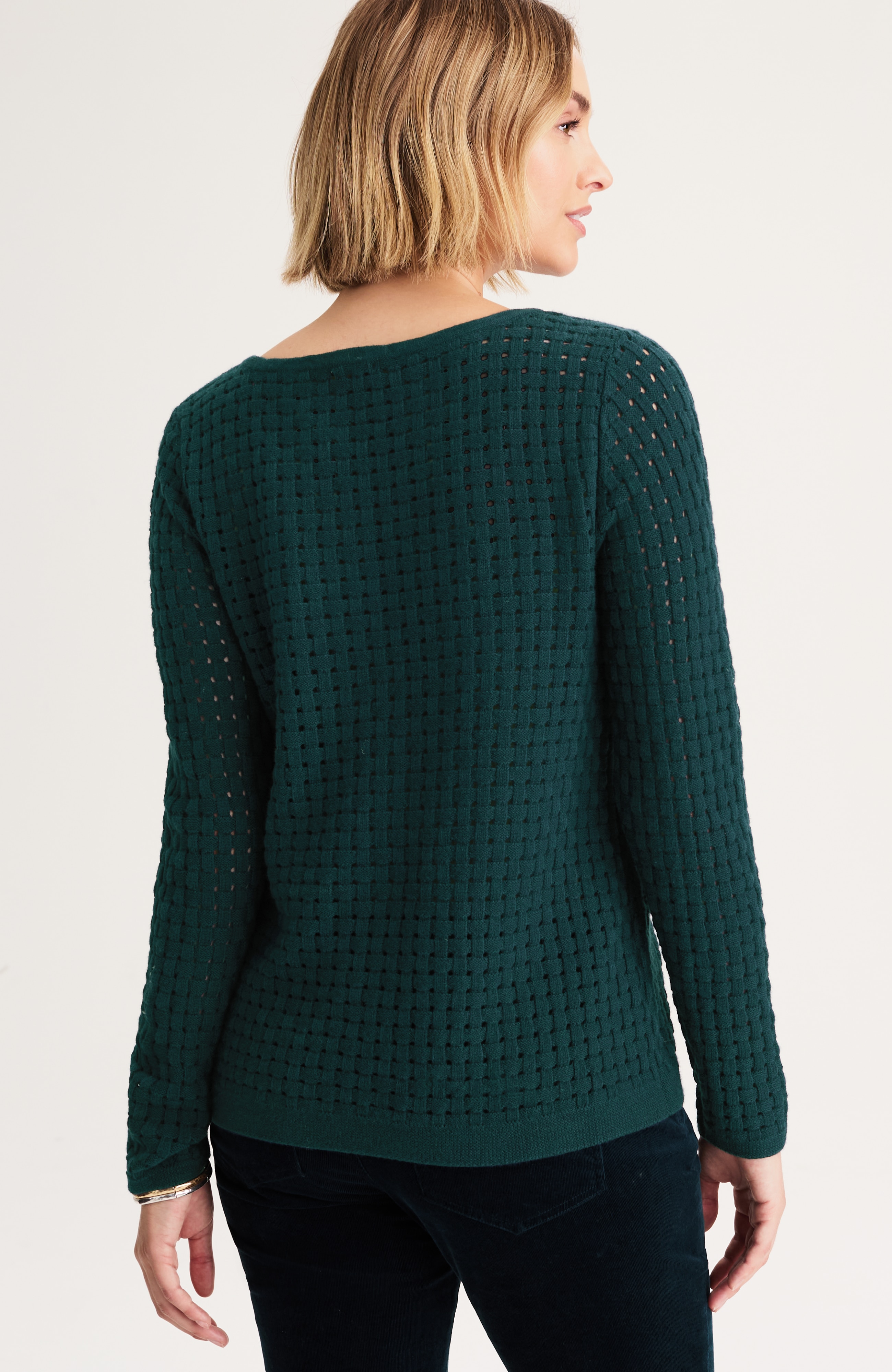 textured-stitch pullover sweater