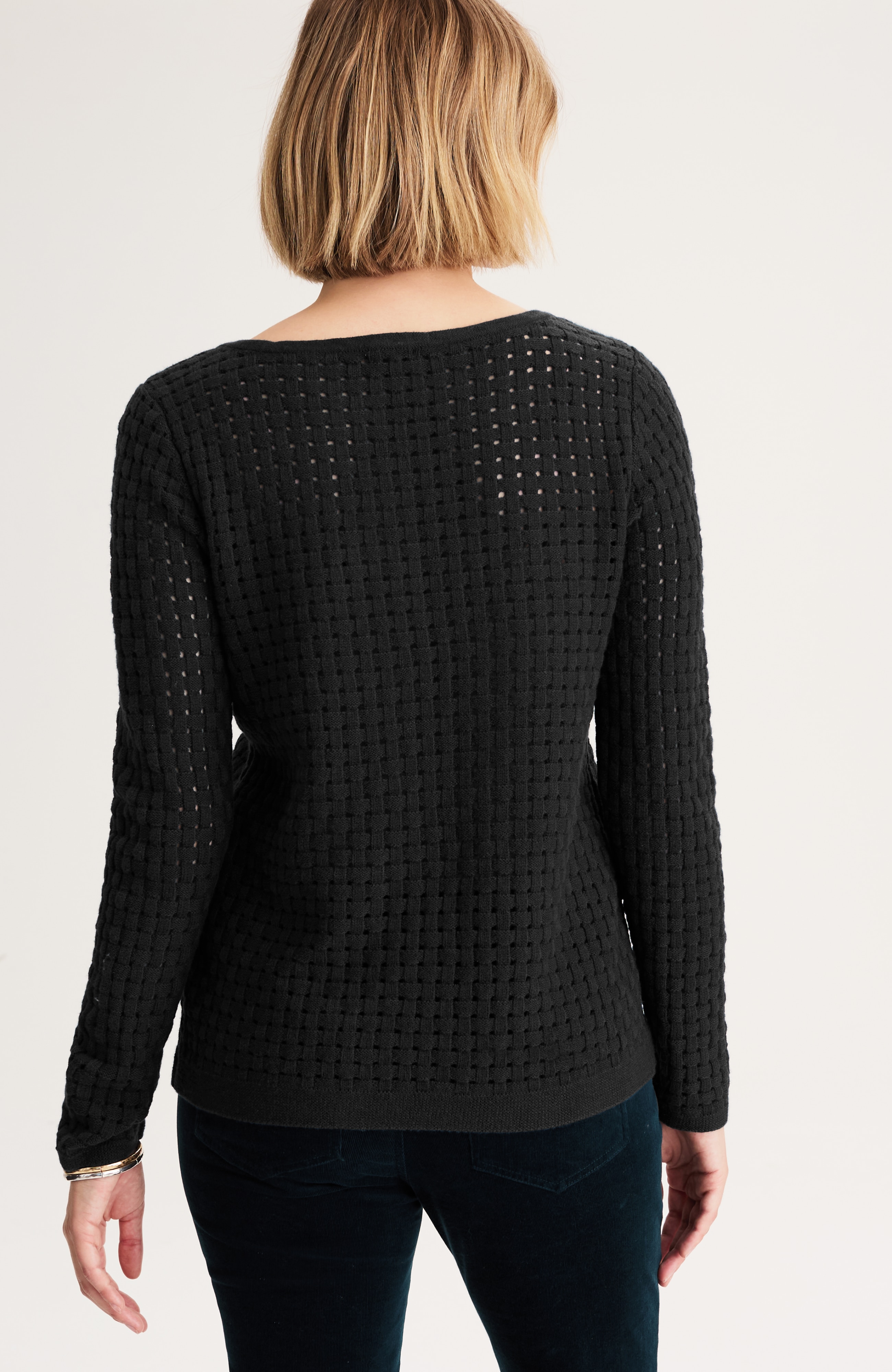 textured-stitch pullover sweater