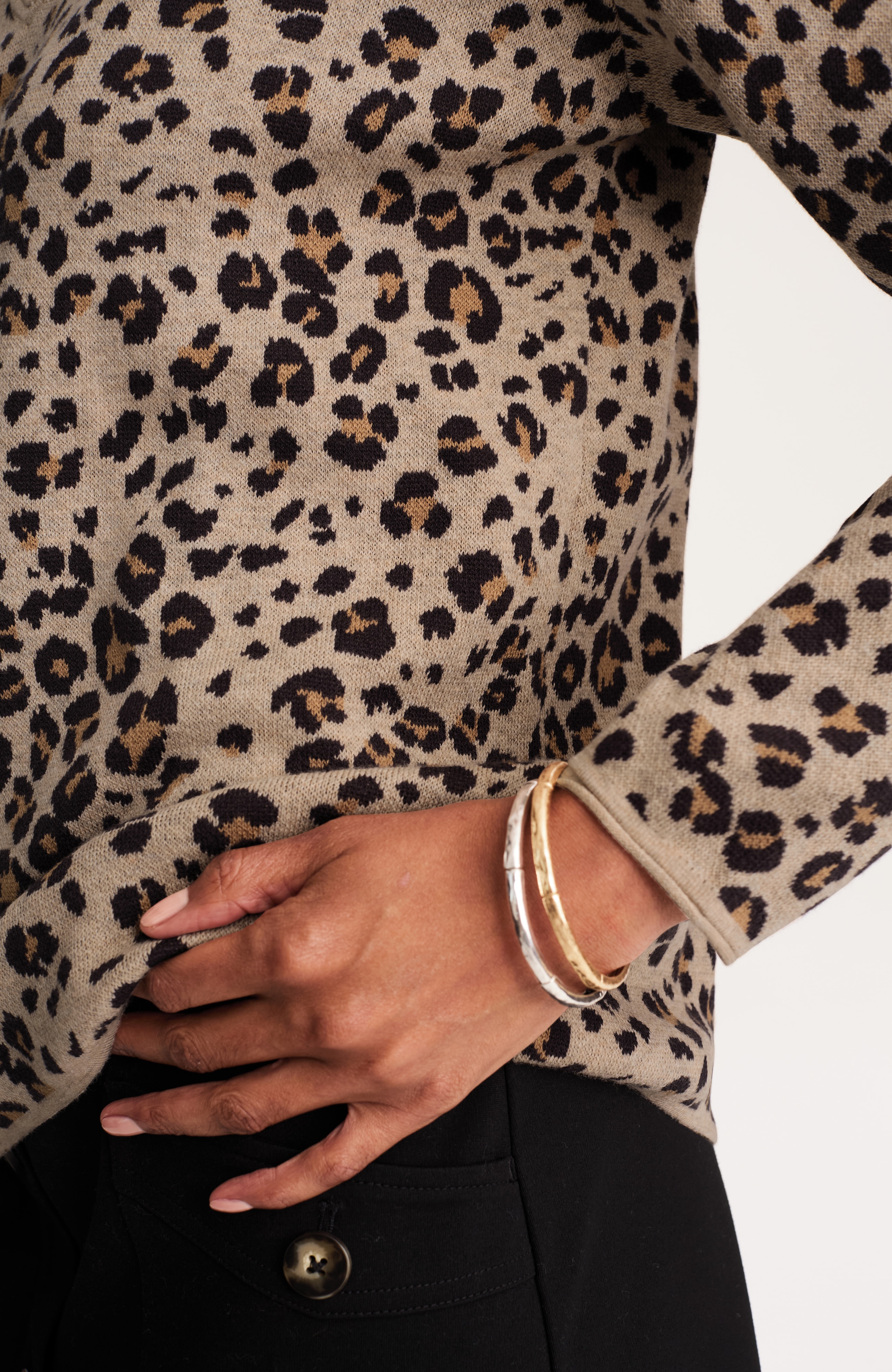 wearever leopard-jacquard sweater