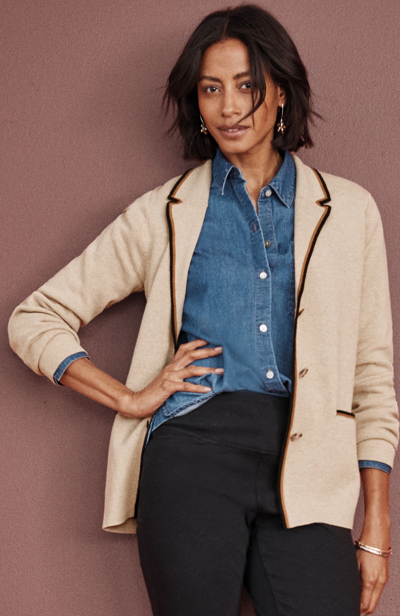 Jjill J.jill Wearever Double-knit Sweater-jacket
