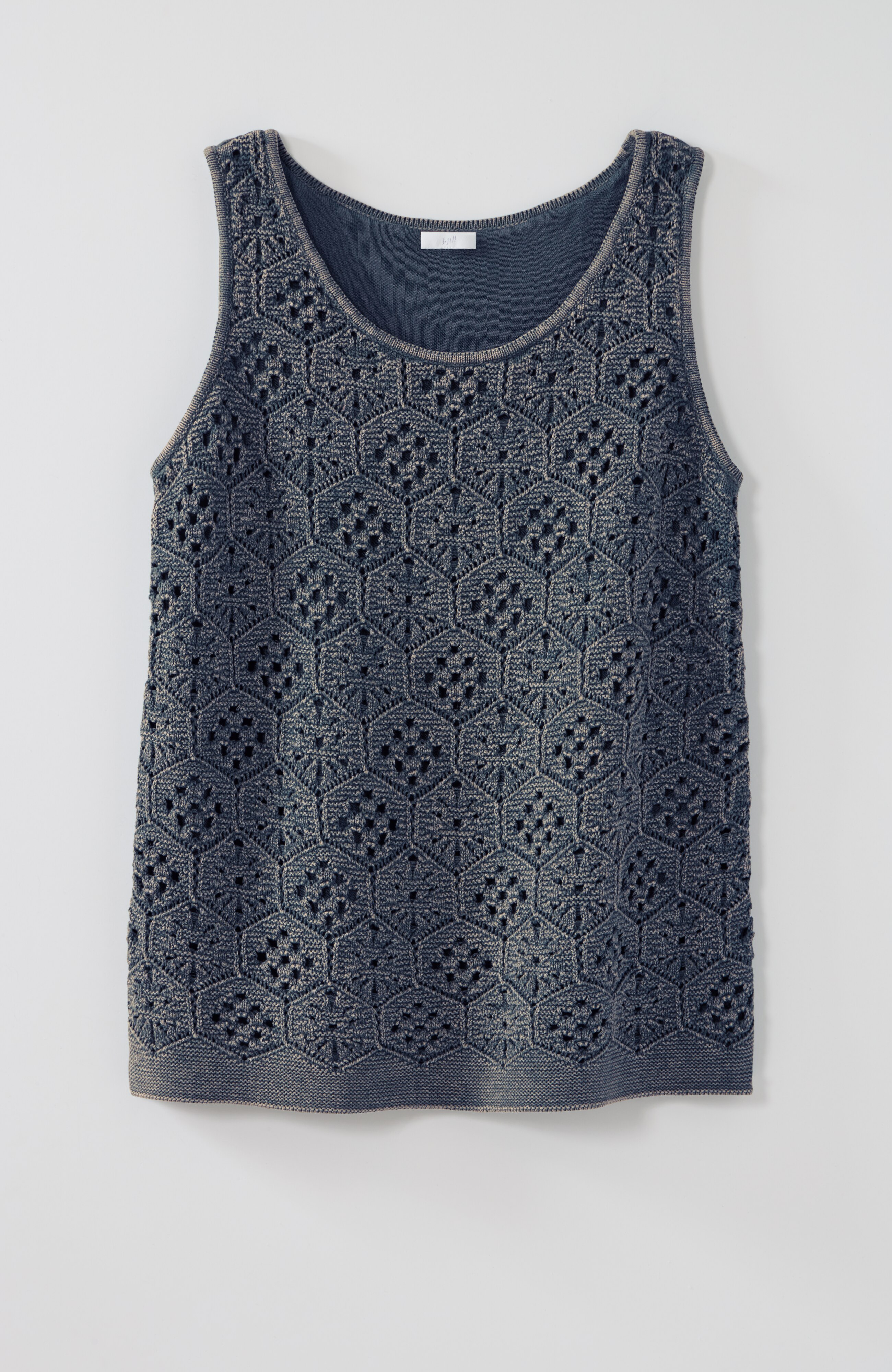 stonewashed crochet-pattern tank