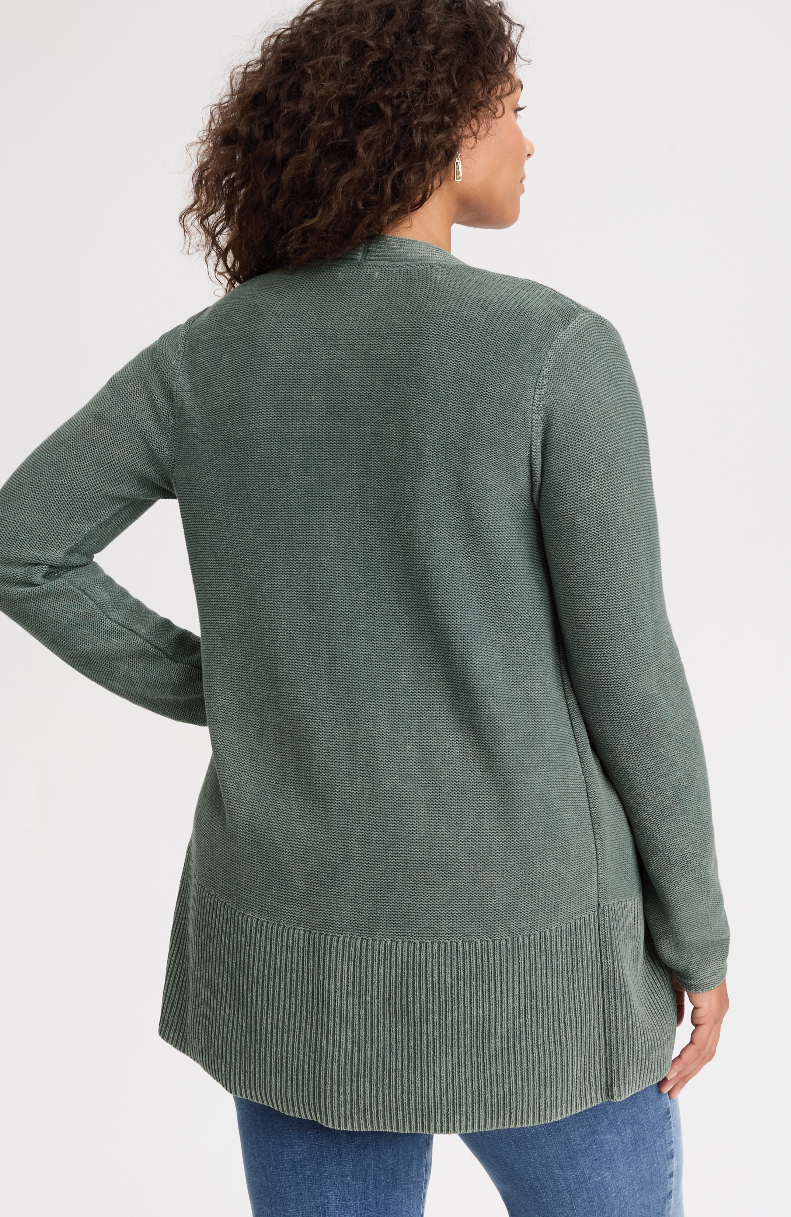 K♢041 stylist FINE-TEXTURED-SEAMS OPEN-FRONT CARDI | JJill