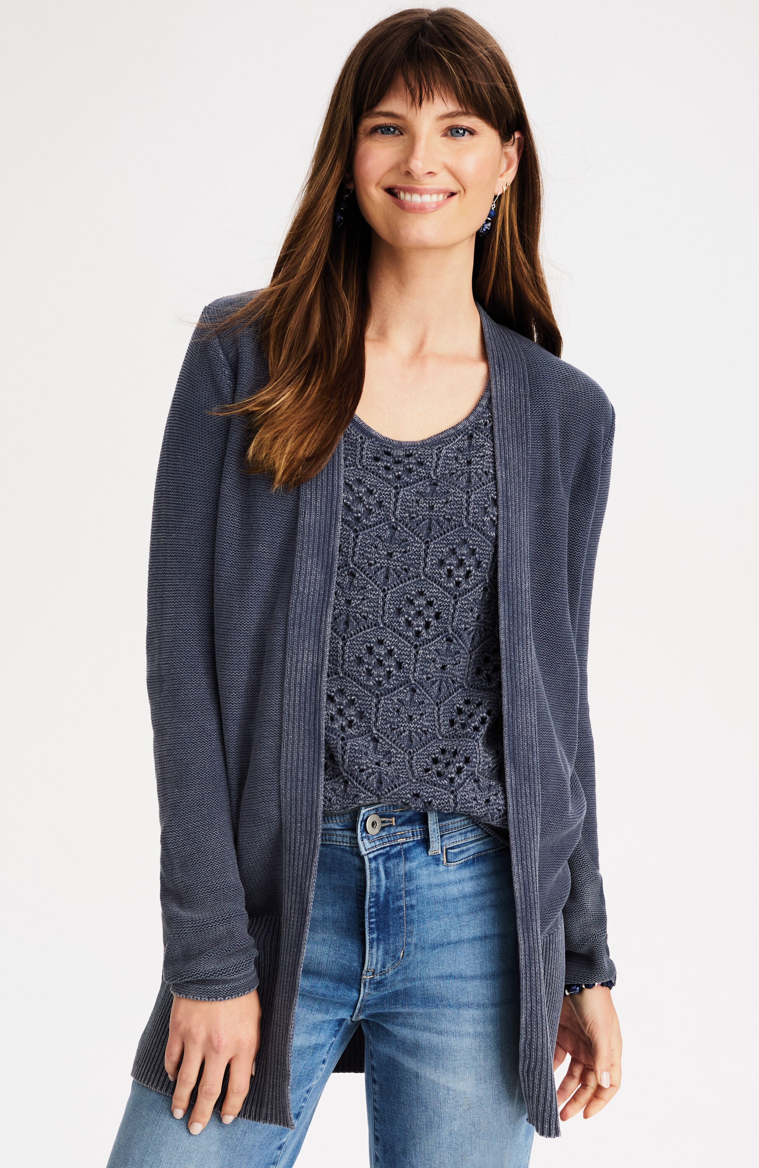 stonewashed textured cardi