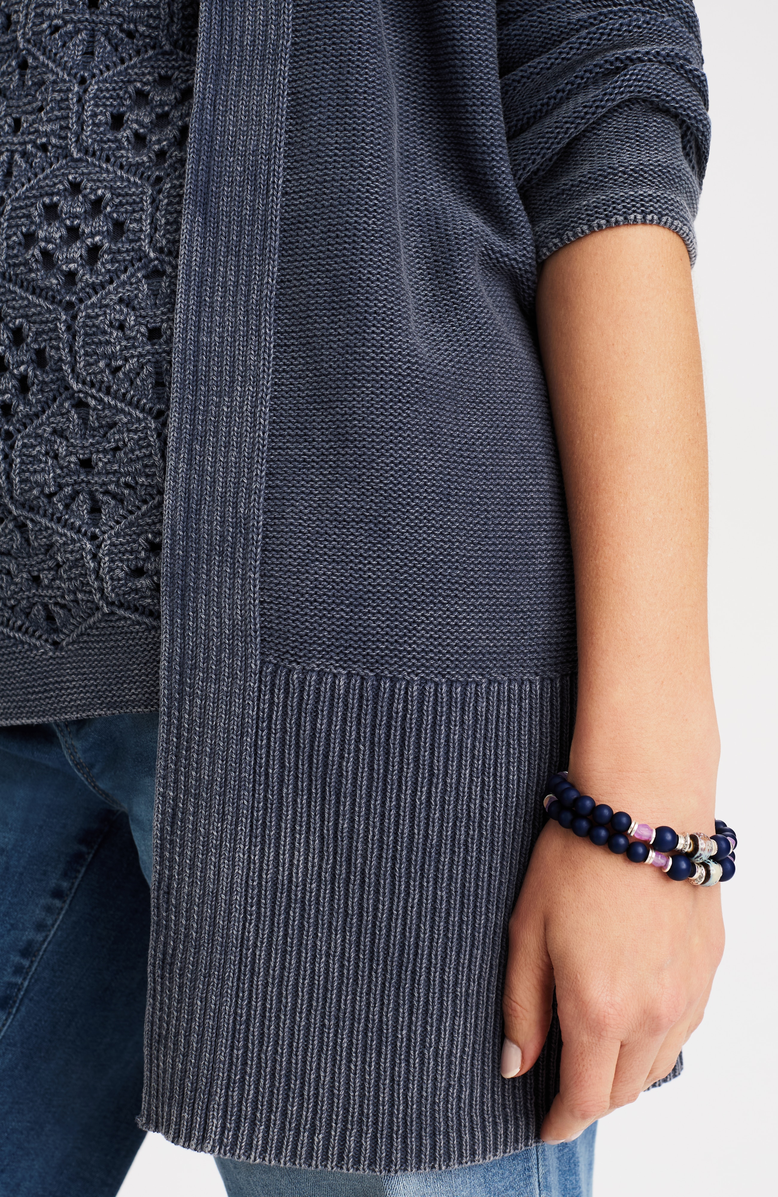 stonewashed textured cardi