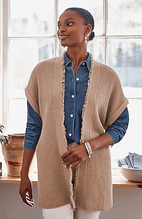 Image for Textured Fringed-Edge Gilet