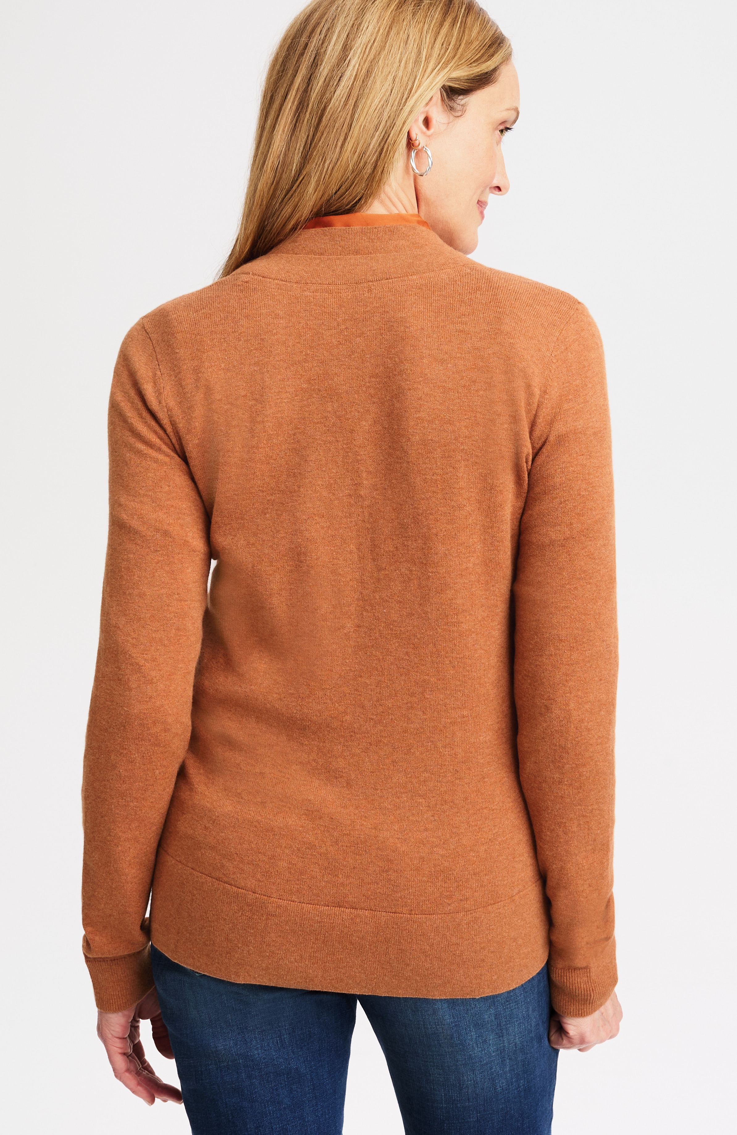 layered v-neck pullover sweater