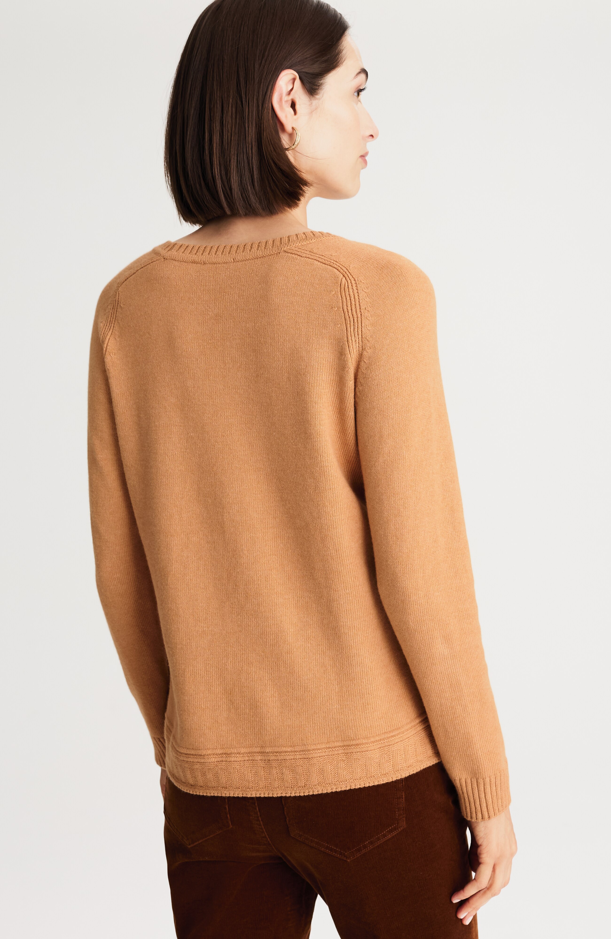 mixed-trim crew-neck sweater