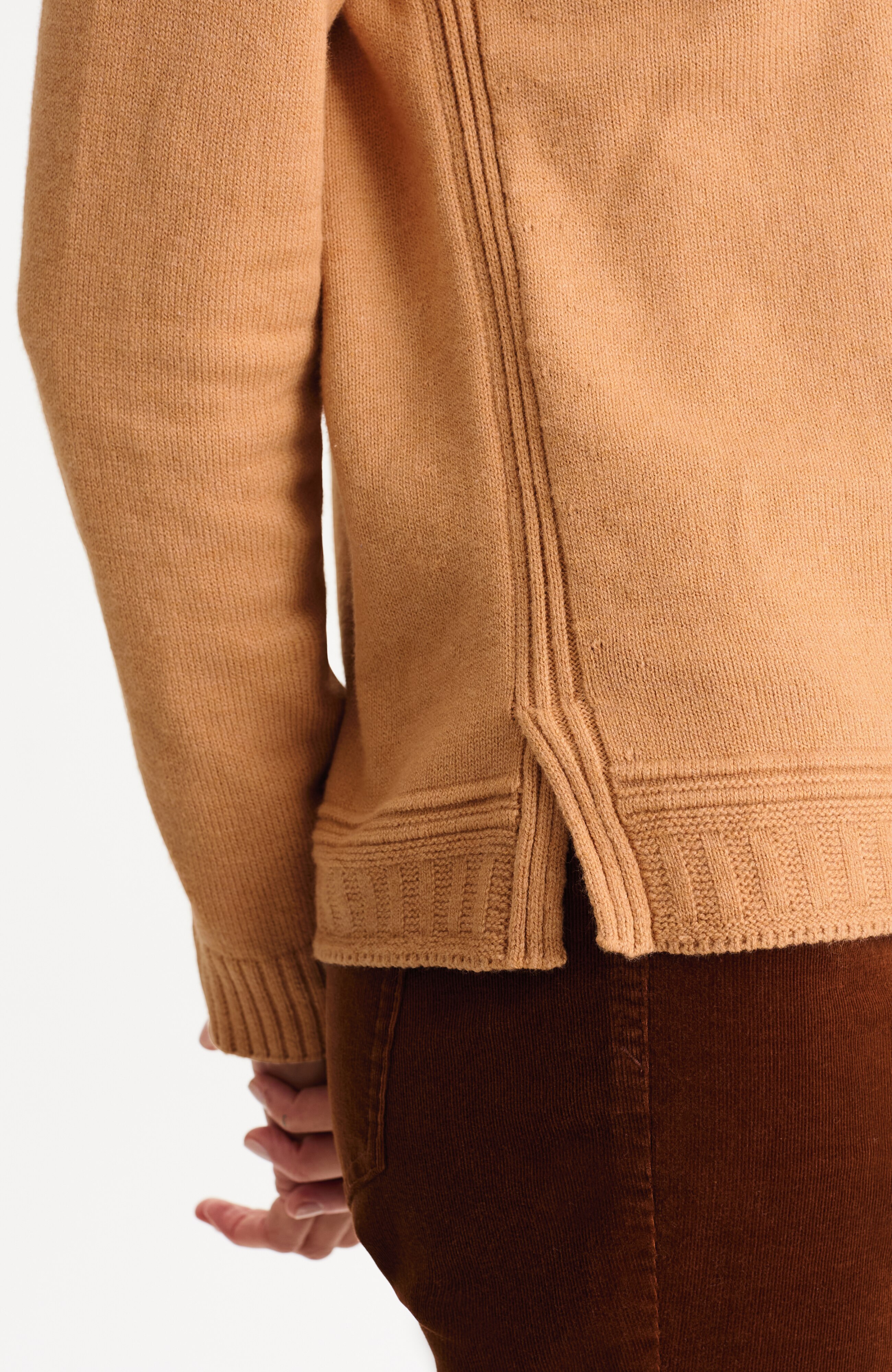 mixed-trim crew-neck sweater