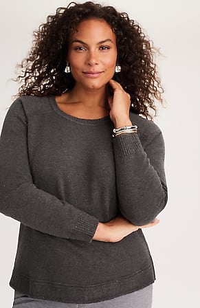 Image for Mixed-Trim Crew-Neck Sweater