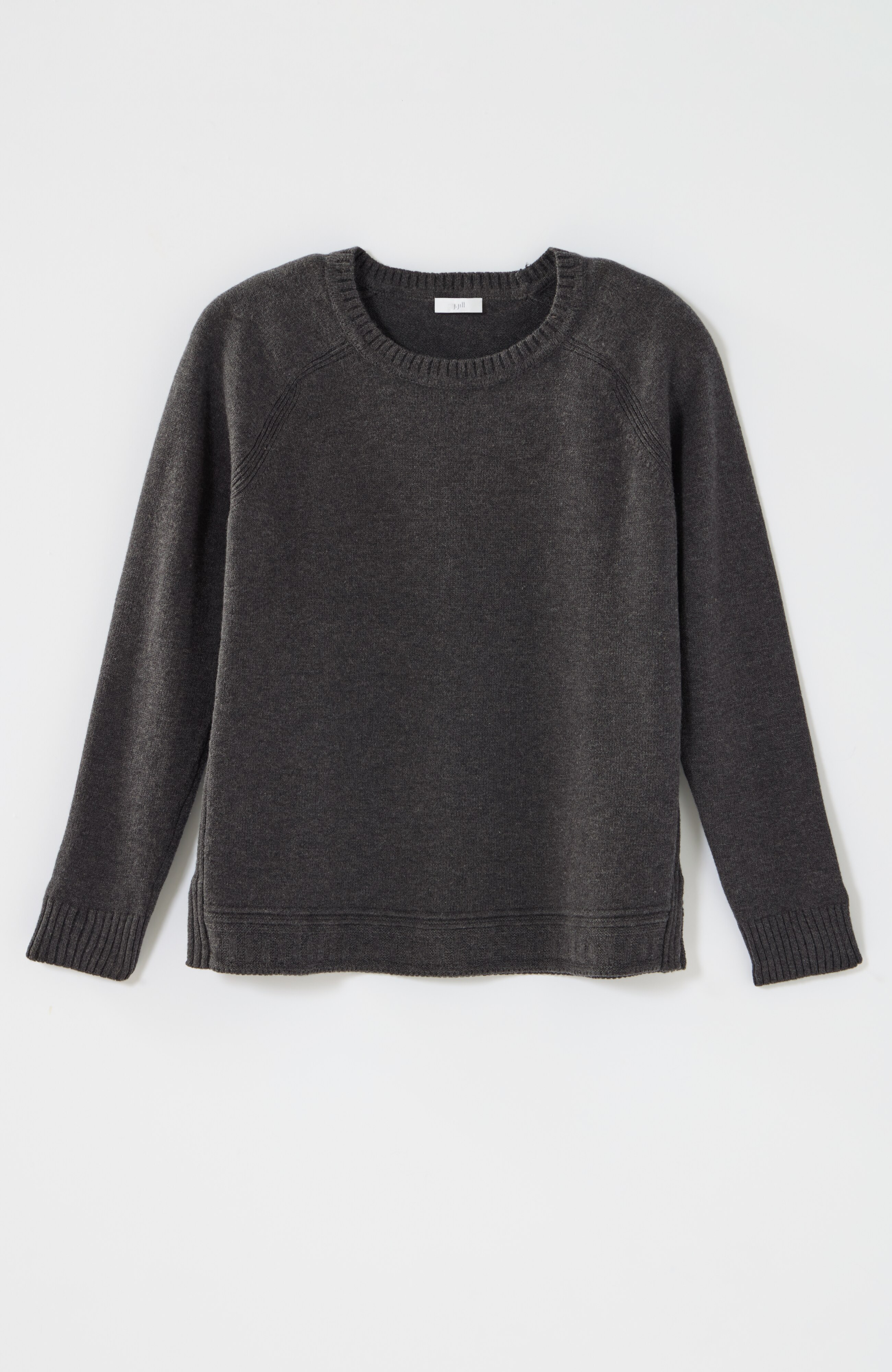 mixed-trim crew-neck sweater