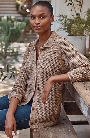 Image for Marled Open-Texture Cardi