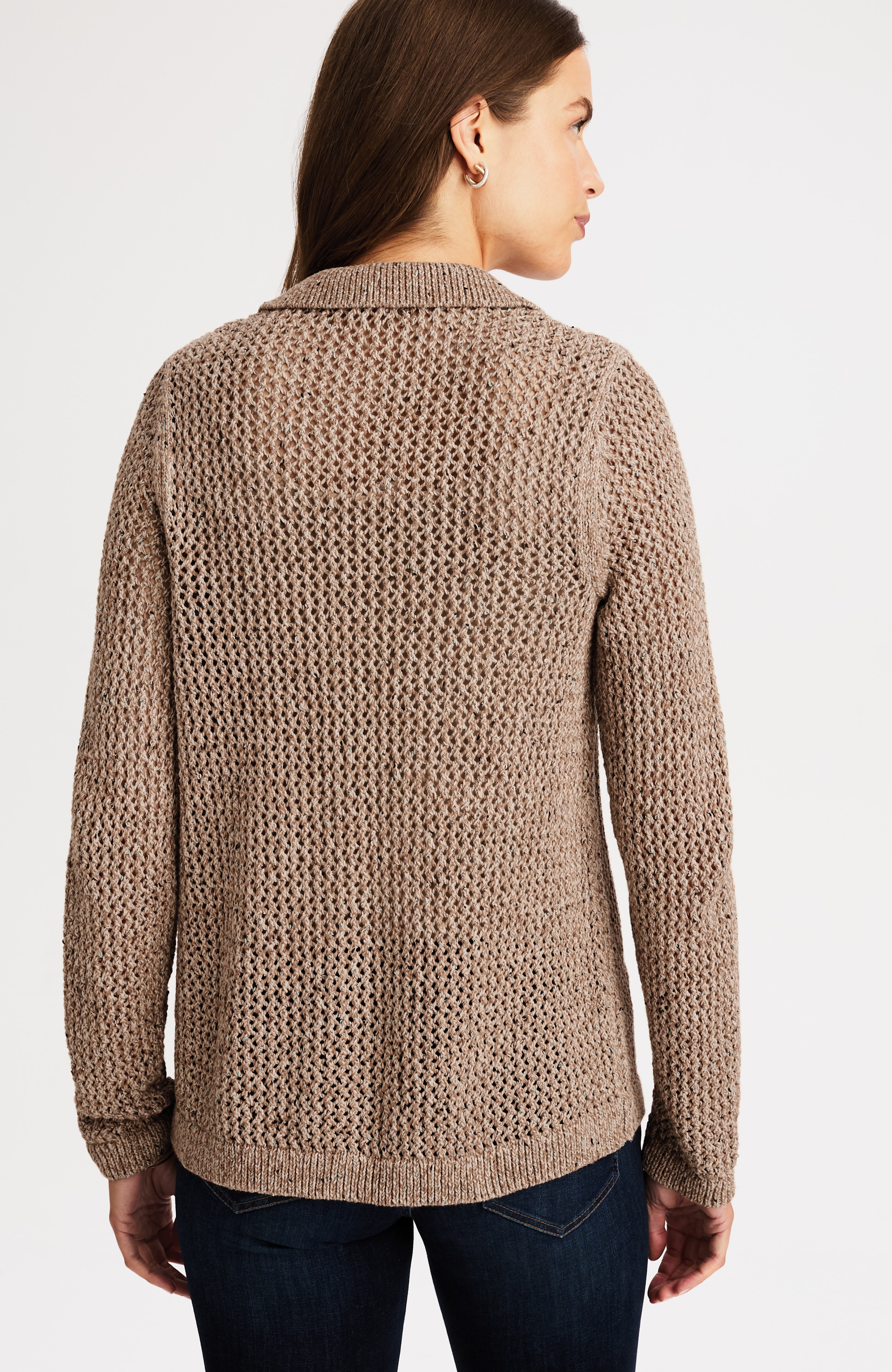 marled open-texture cardi