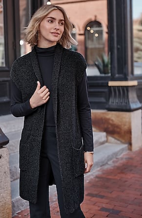Image for Marled Shawl-Collar Gilet