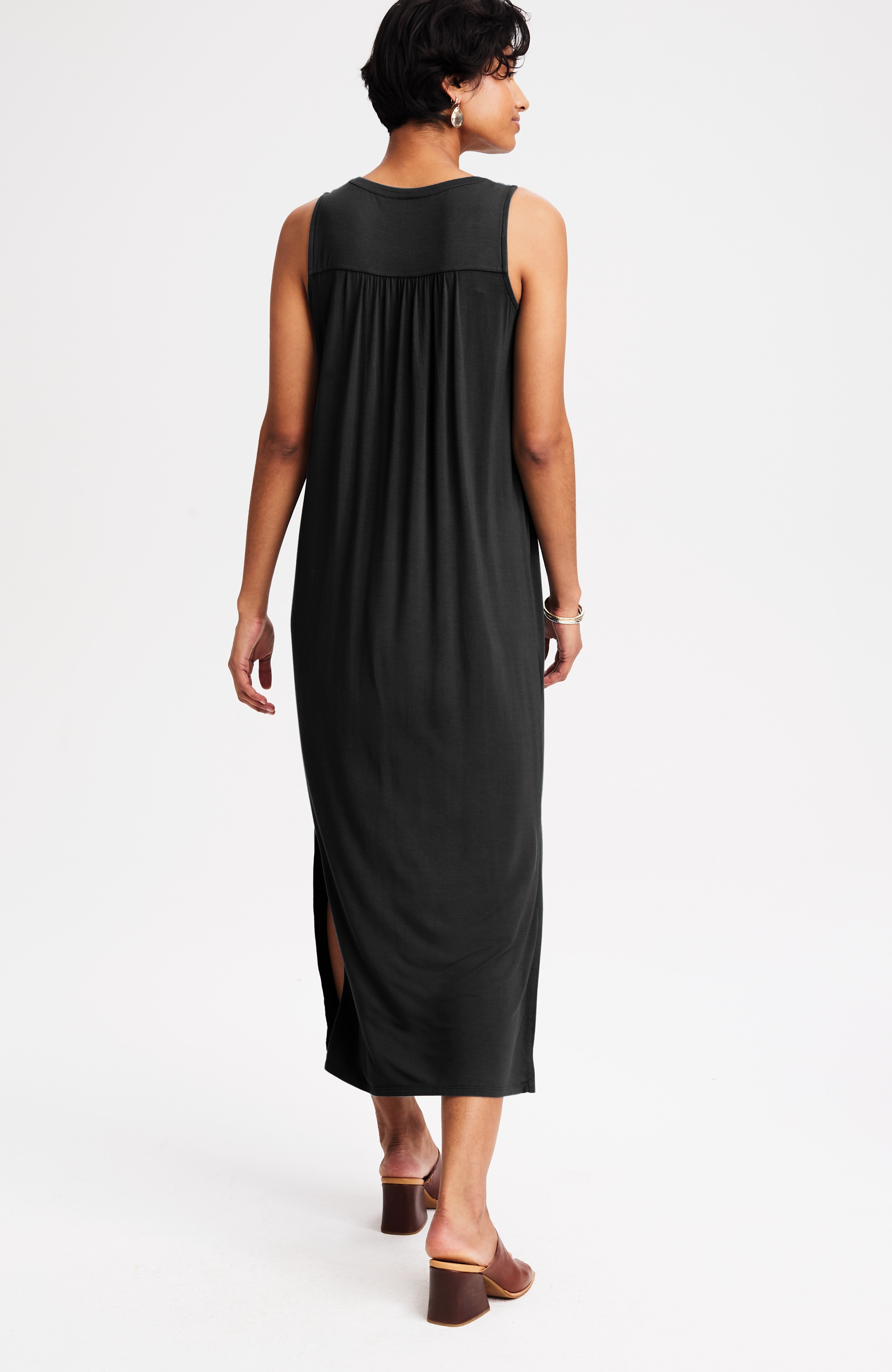 pintucked sleeveless dress