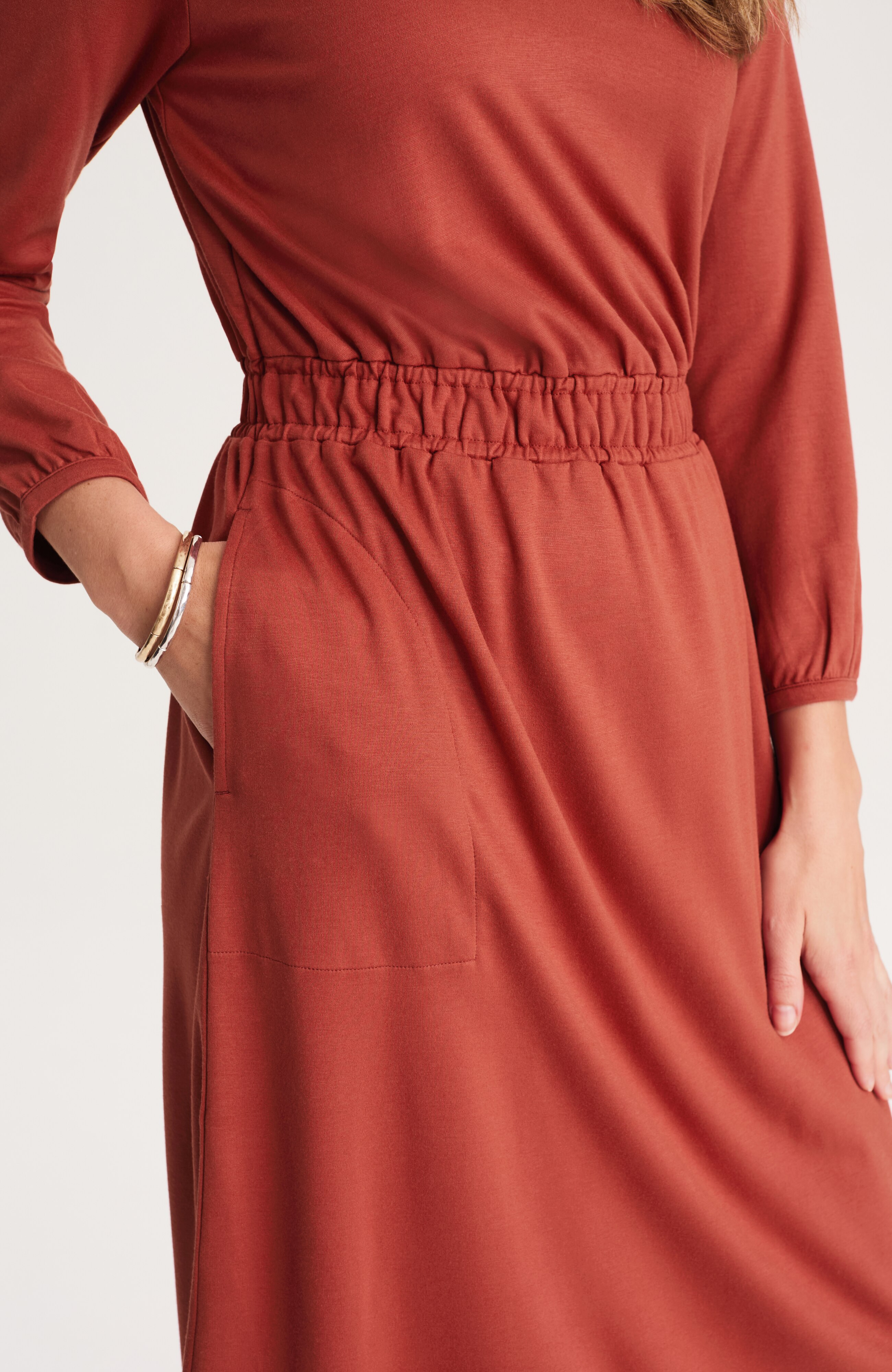 smocked-waist a-line dress