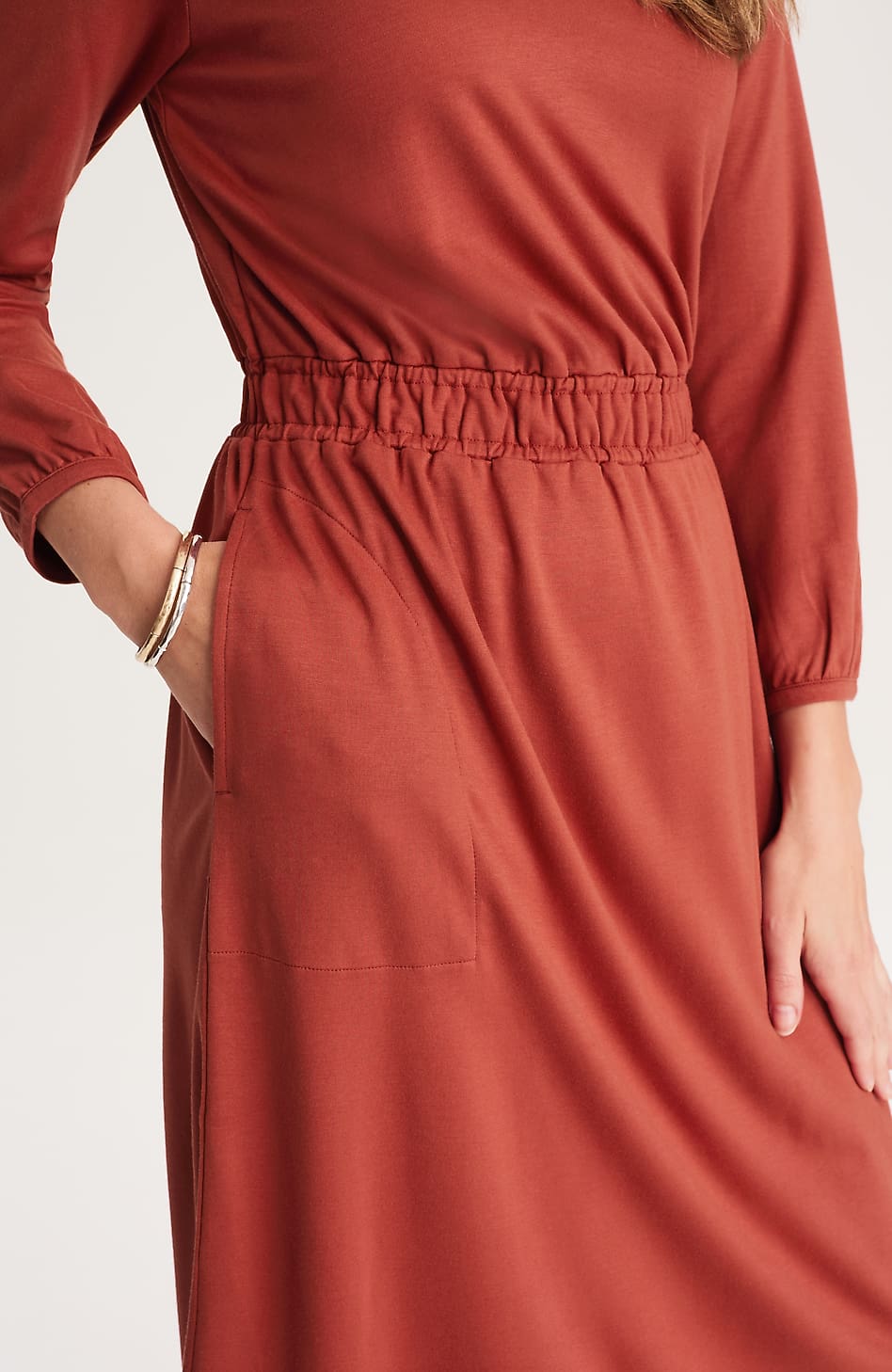 SMOCKED-WAIST A-LINE DRESS | JJill